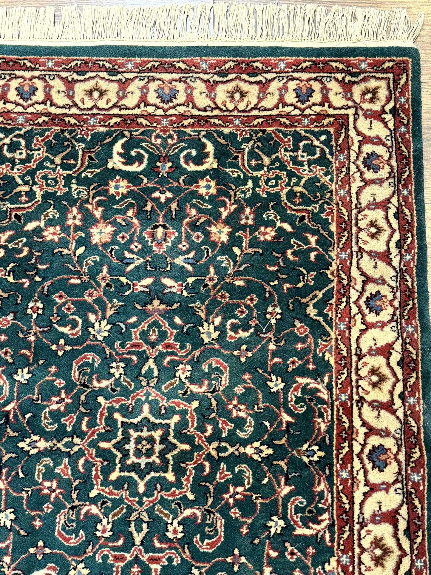 Dark Green Indo Persian Rug 2.5 x 4, Hand Knotted Wool Small Oriental Carpet - Nuvé