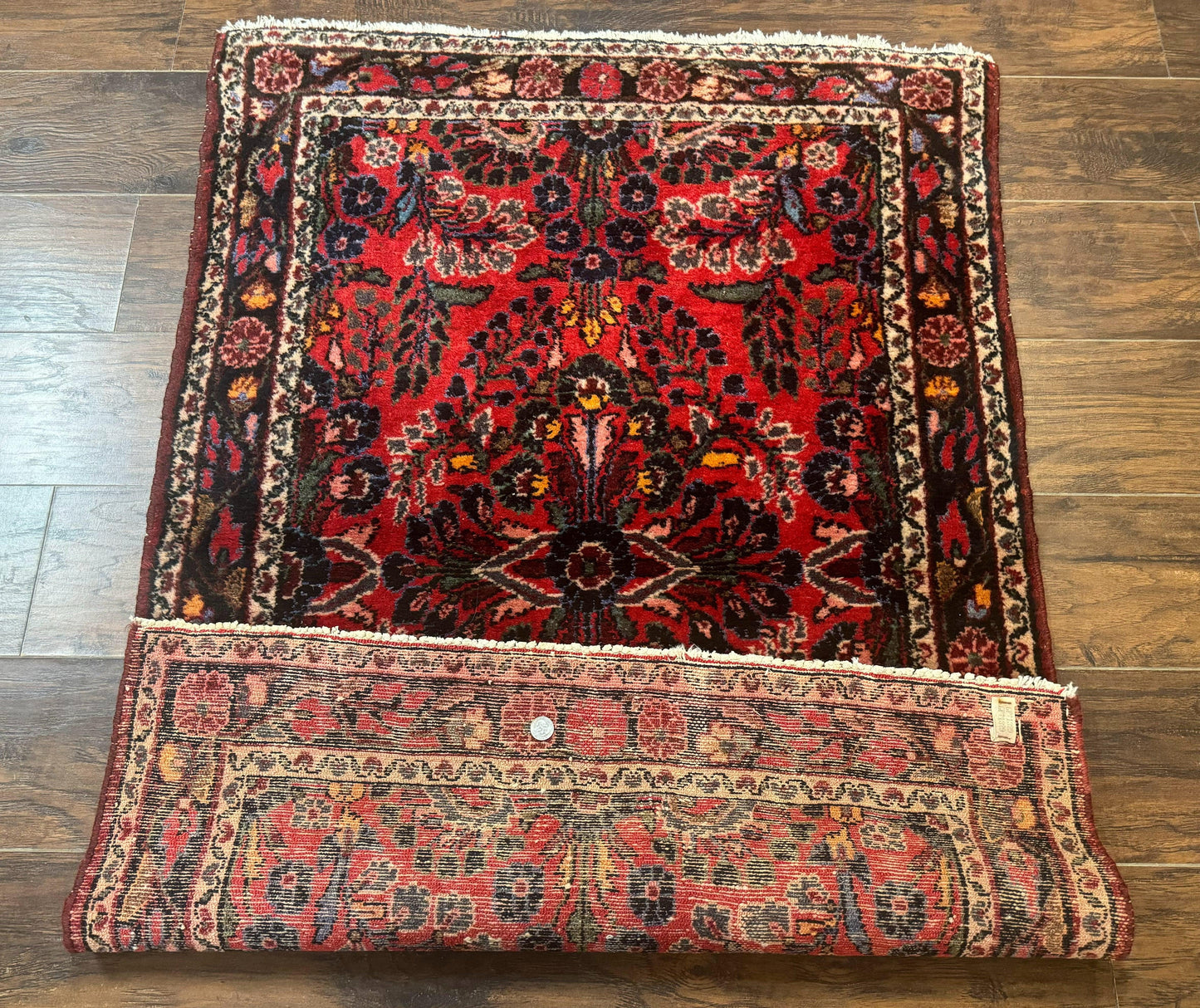 Persian Rug 3x5, Red Tribal Rug, Semi Antique, Wool Rug 3 x 5, Persian Hamadan Rug - Nuvé