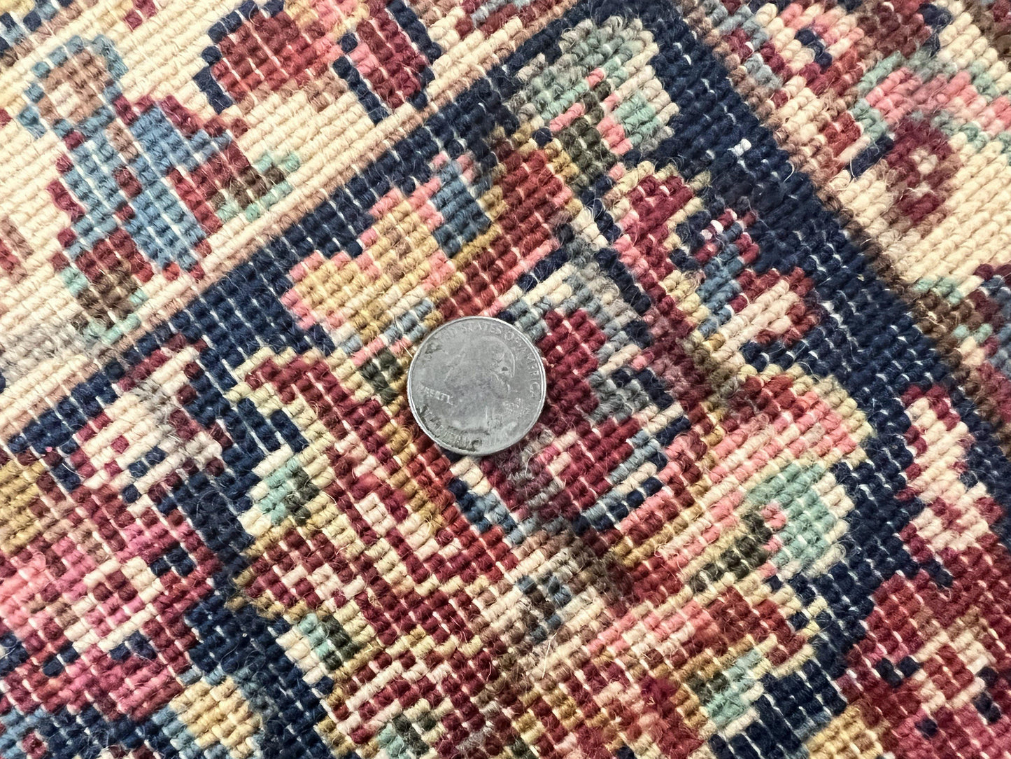 Karastan Rug 5.9 x 9 Ivory Sarouk #760, Vintage Wool Original Collection 700 Series, Discontinued - Nuvé