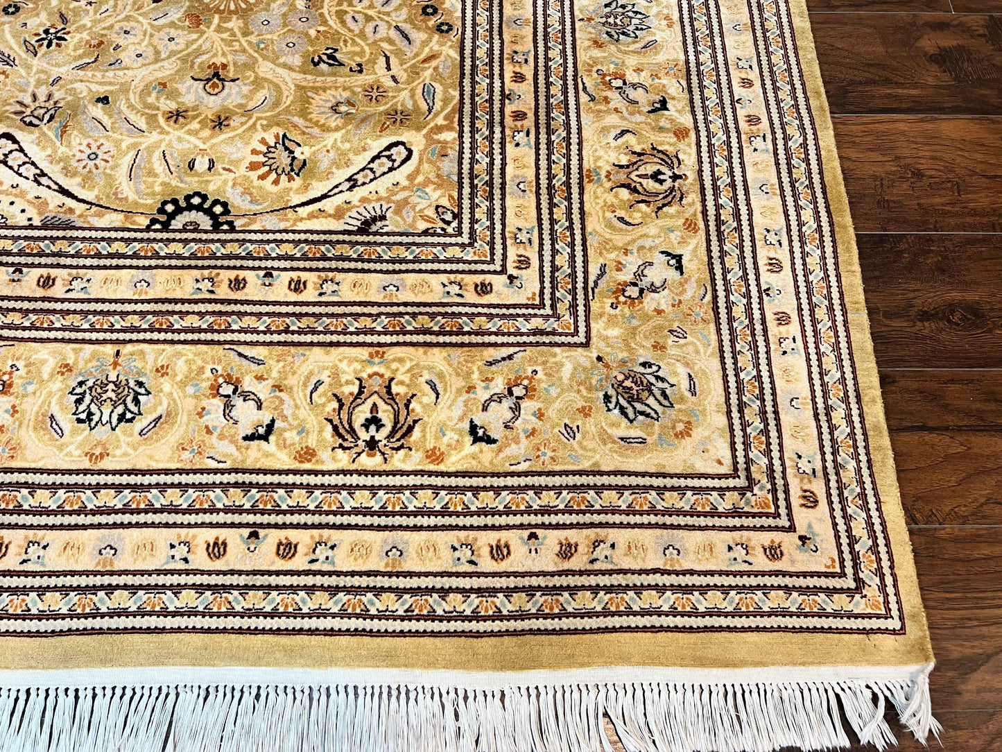 Pak Persian Rug 8x10, Wool Hand Knotted Vintage Carpet, Safavieh Rug, Gold Tan, 270 KPSI - Nuvé