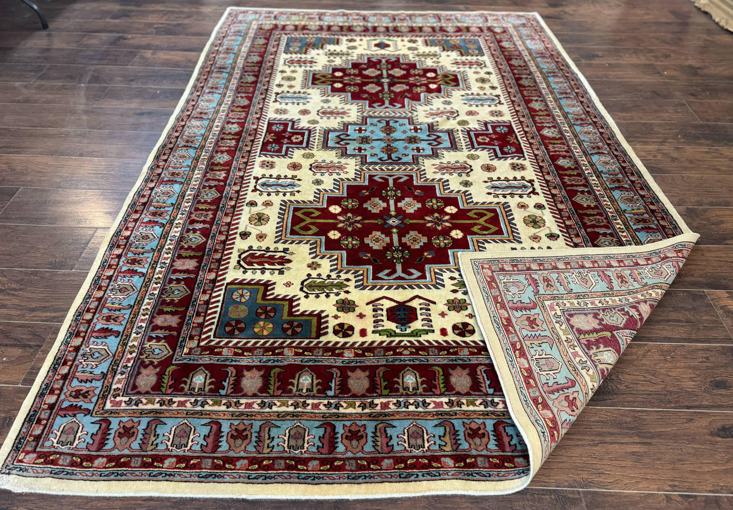 Turkish Kazak Rug 6x9, Geometric Medallions - Nuvé