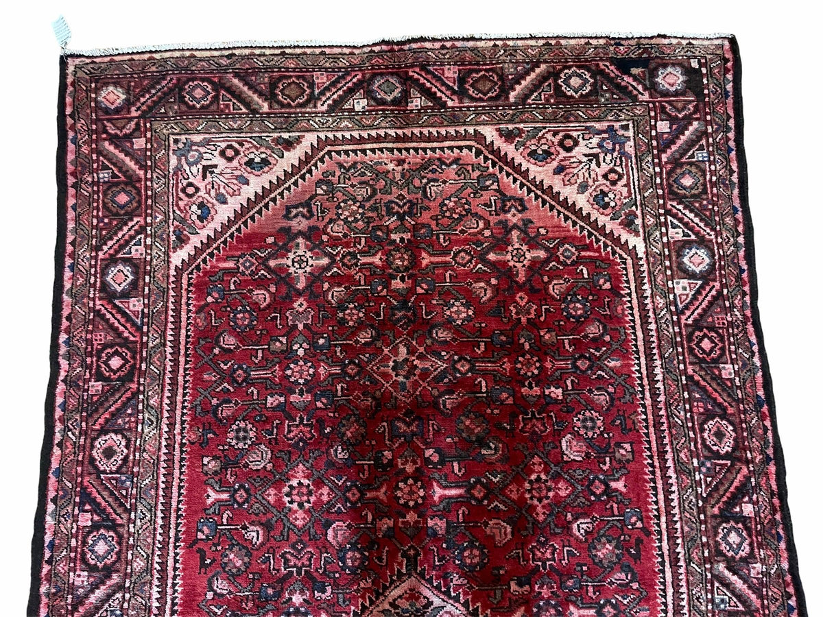 5.5 X 10 Antique Handmade Wool Tribal Gallery Rug All Over Red Runner Corridor