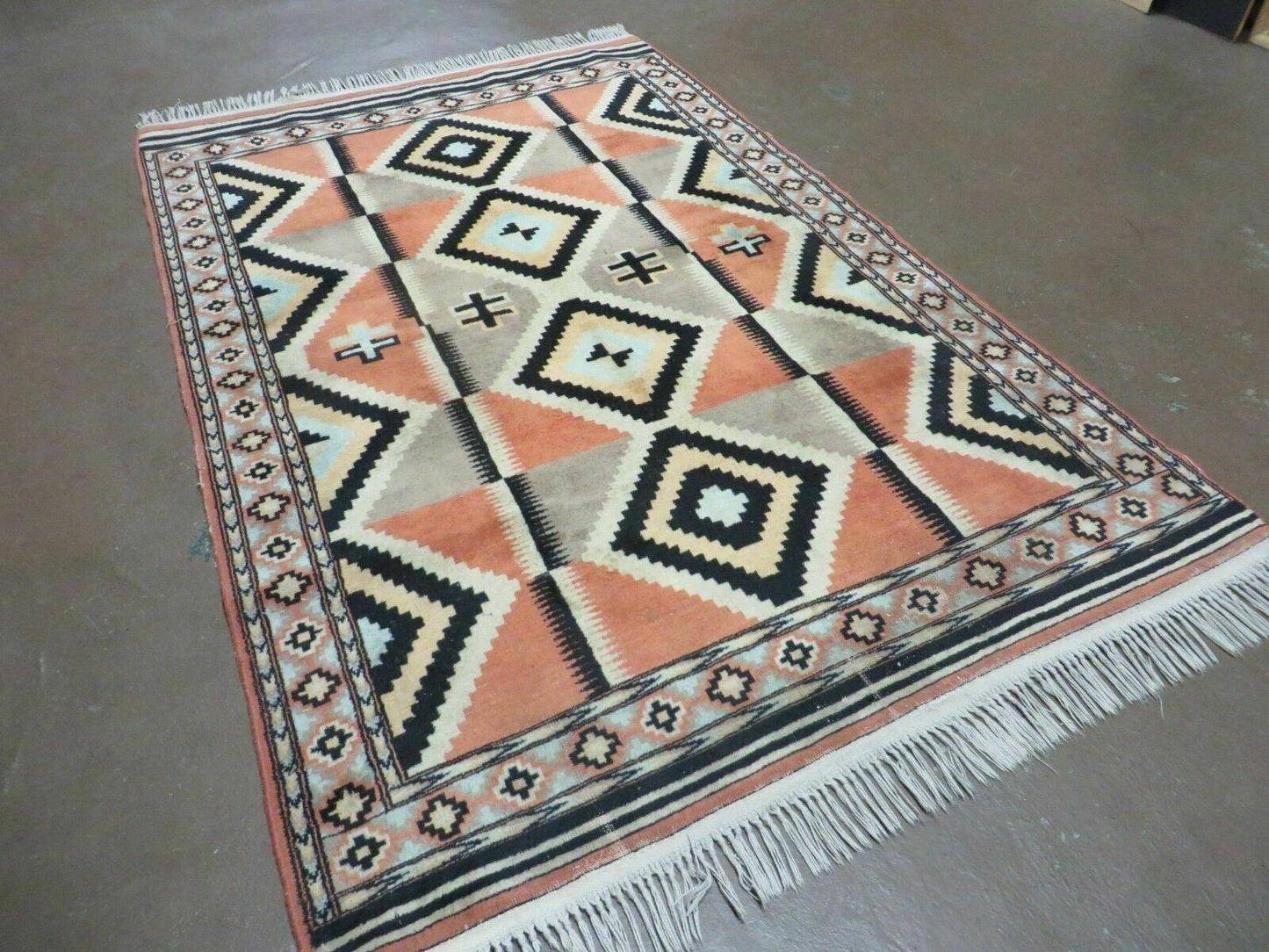 4' X 6' Vintage Handmade Turkish Melas Oushak Wool Rug Carpet Mehrab Red Nice - Nuvé