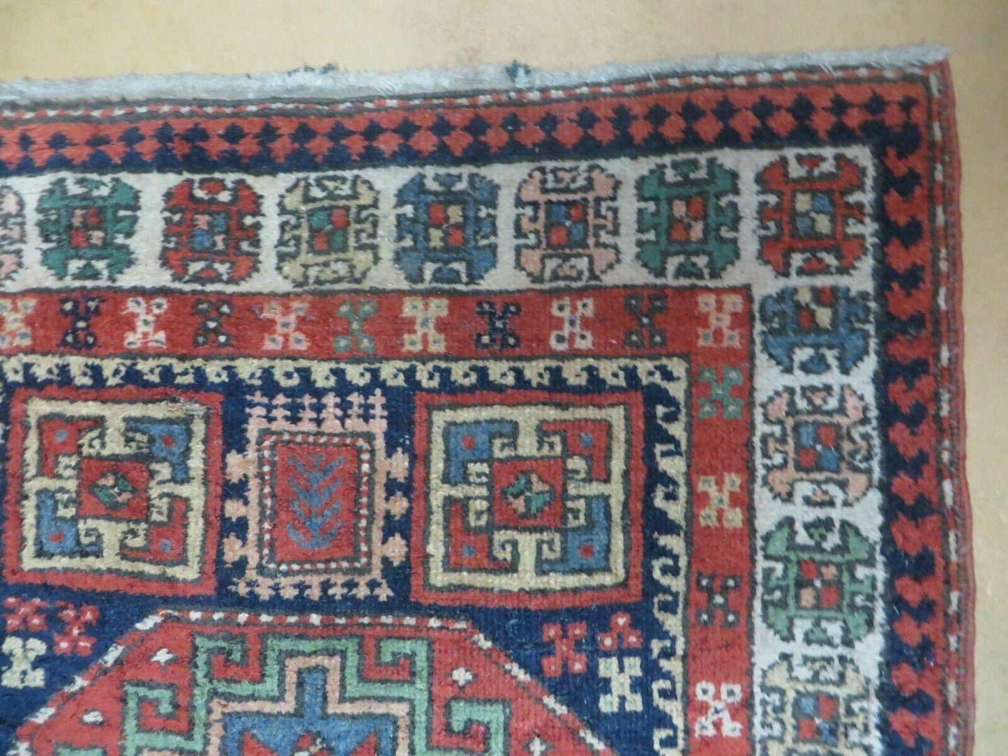 3 '4" X 10' Vintage Handmade Turkish Kazak Caucasian Wool Runner Rug Red Nice - Nuvé