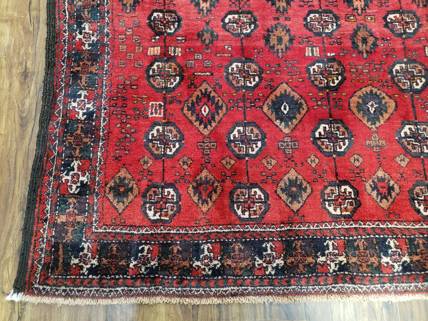 4 x 8 Handmade Baluch Afghan Turkoman Tribal Wool Rug Organic Dyes 8x4 Carpet - Nuvé