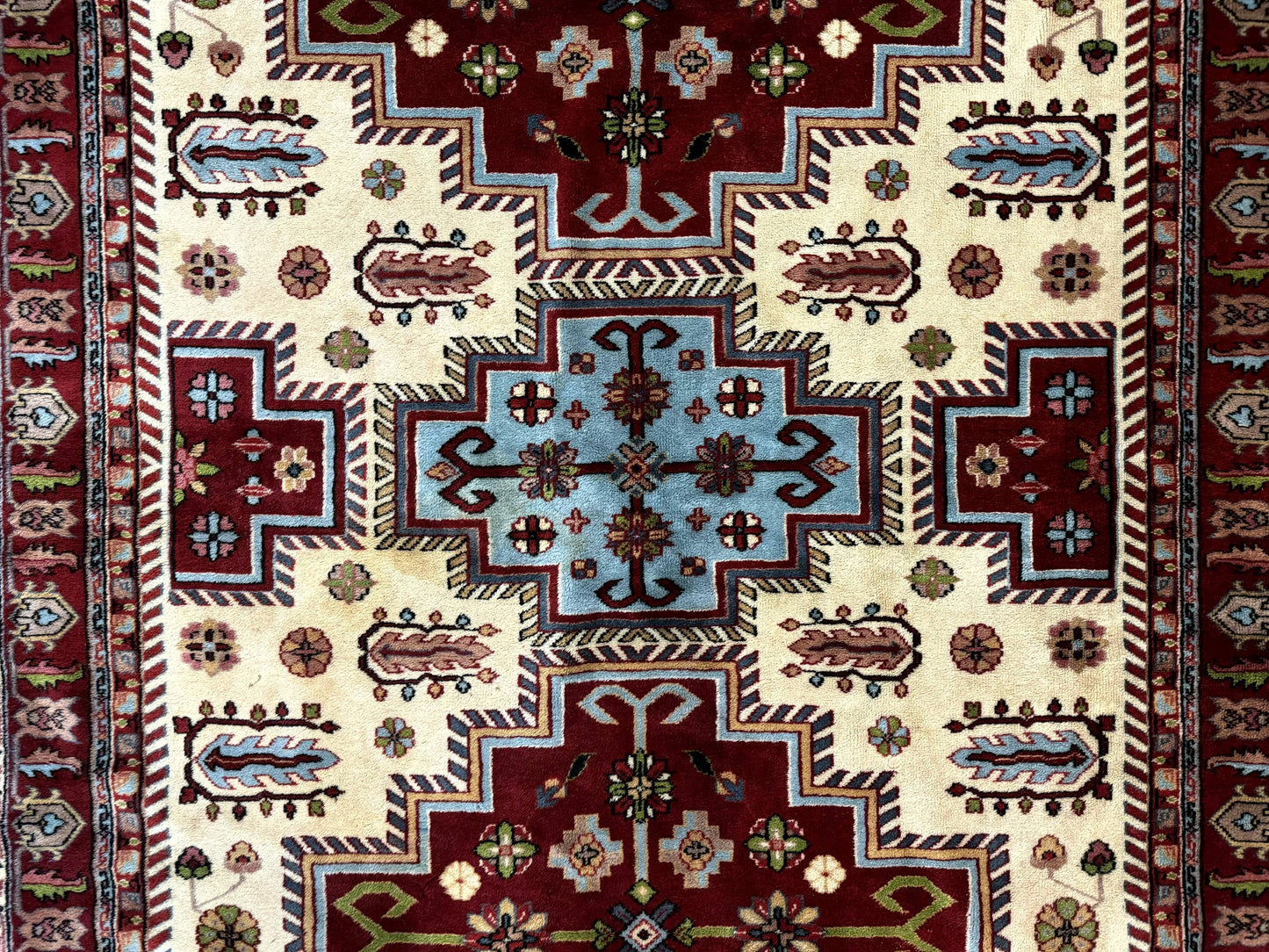 Turkish Kazak Rug 6x9, Geometric Medallions - Nuvé