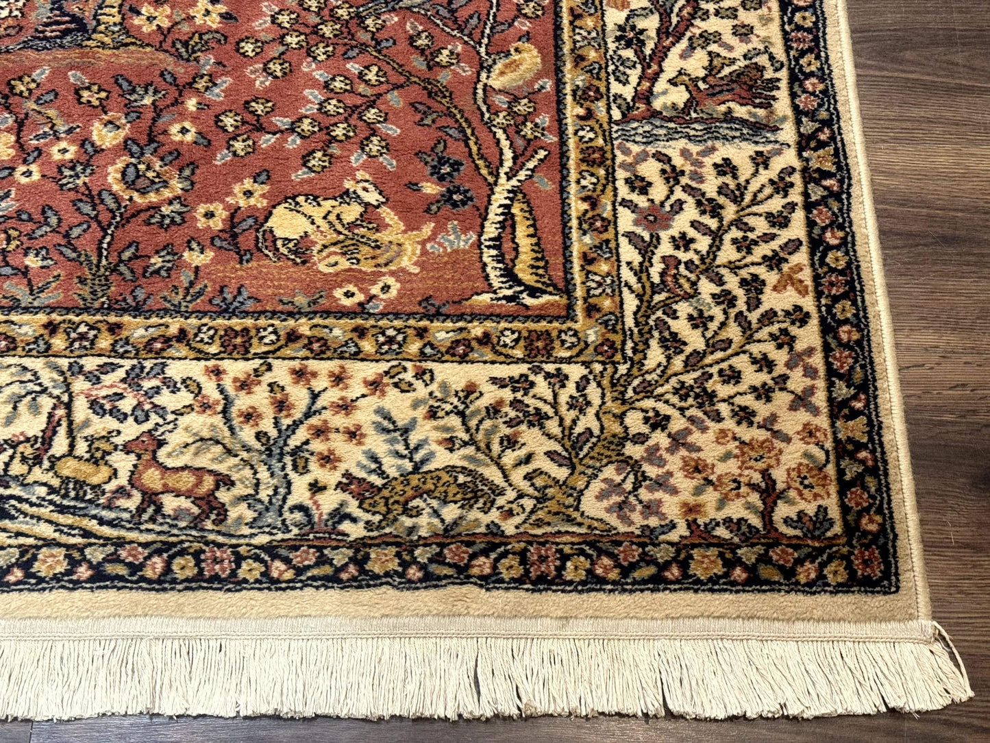 Persian Wool Rug 4x6, Tree of Life Animal Pictorials, Vintage, Power Loomed Ardakan Rug - Nuvé