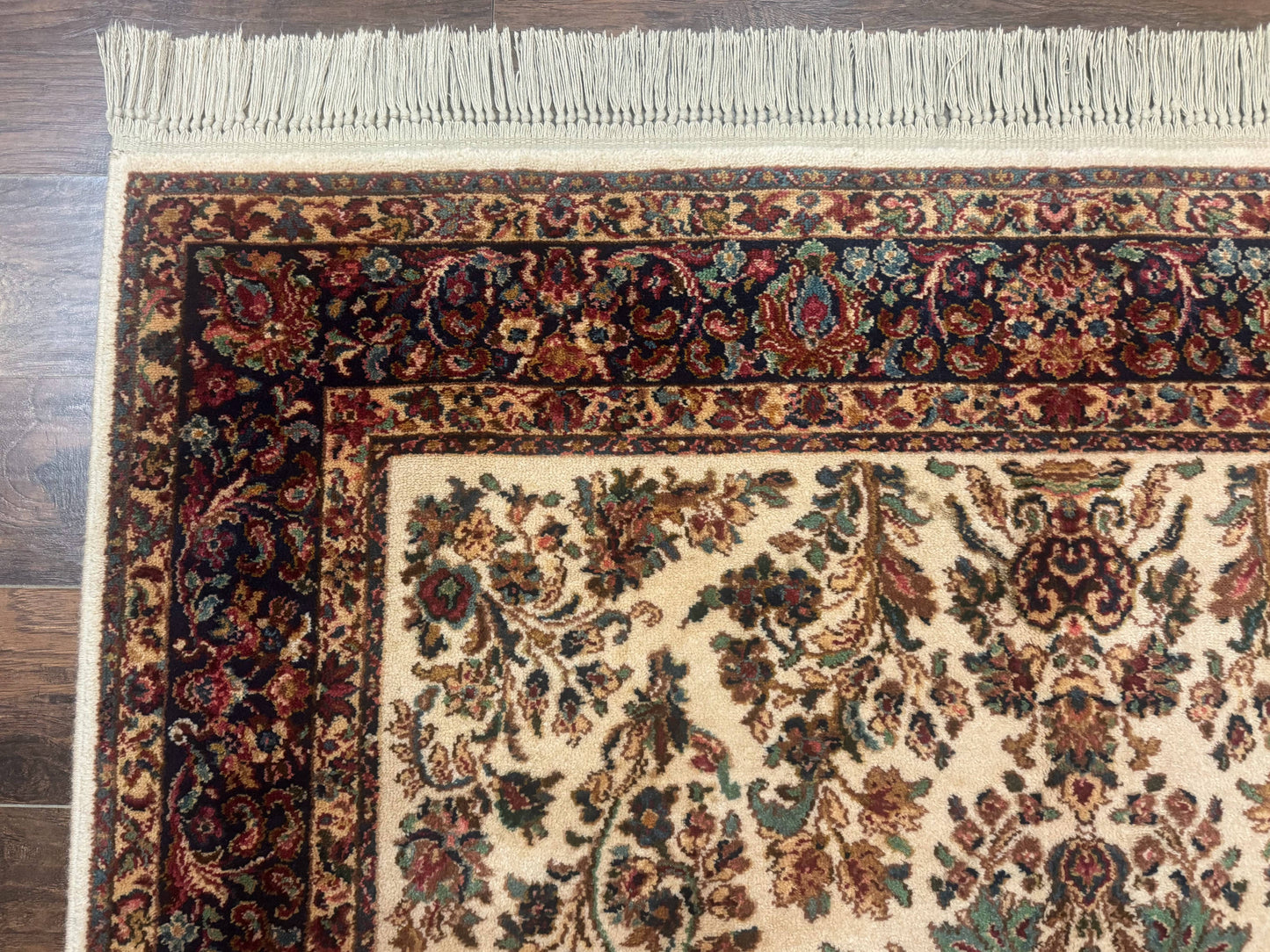 Karastan Rug 5.9 x 9, Ivory Sarouk #760, Wool Pile, Original 700 Series, Vintage - Nuvé