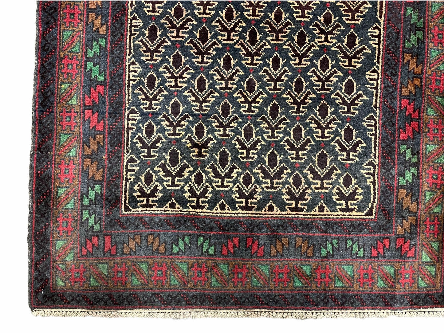 3x5 New Vintage Handmade Wool Rug Tribal Balouch Turkoman Prayer Rug Veggie Dyes - Nuvé