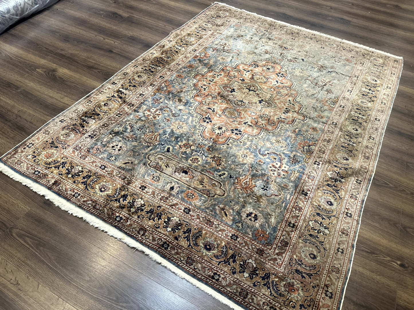Silk Turkish Kayseri Rug 5x7, Light Blue - Nuvé