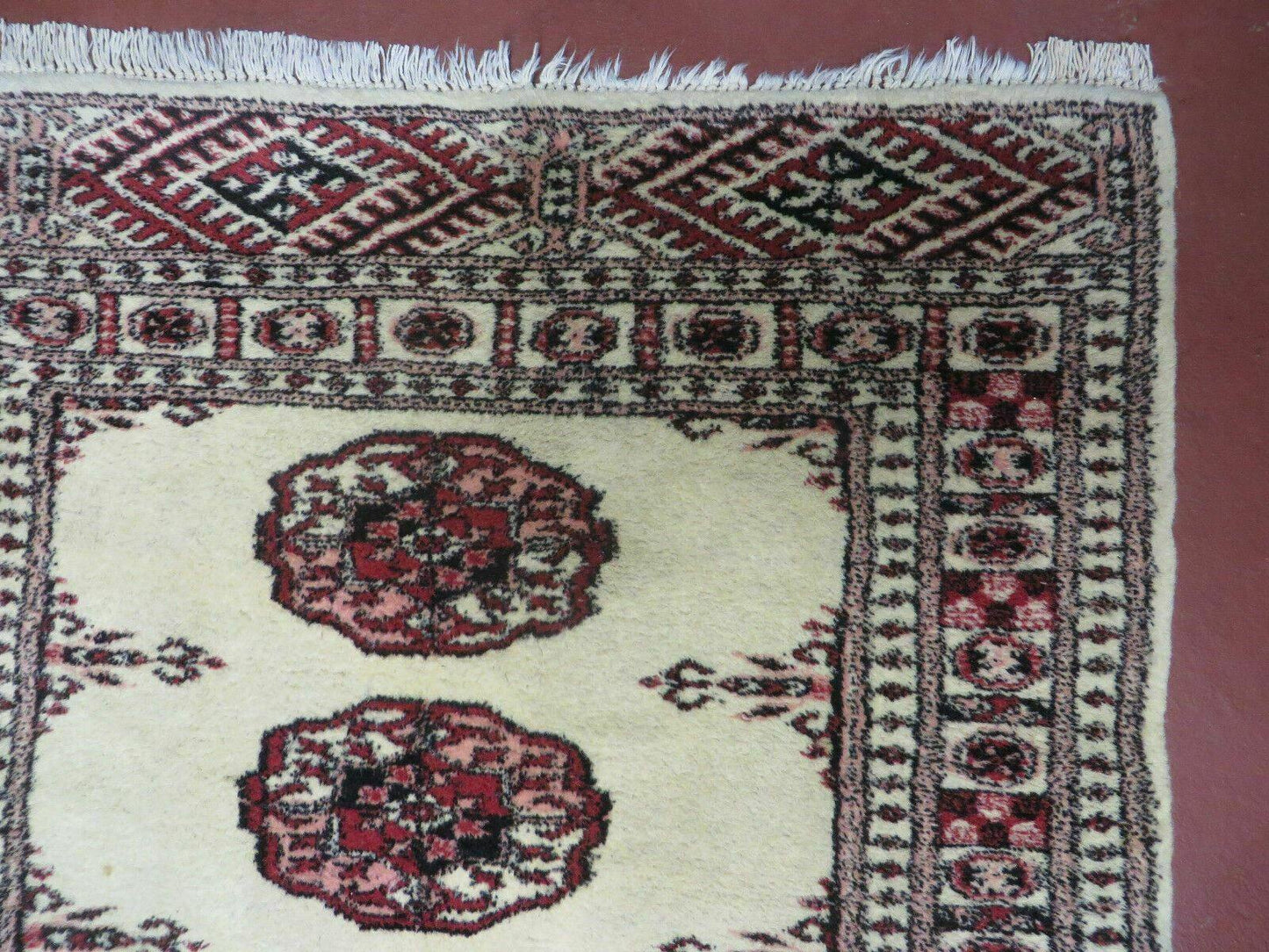 2' 7" x 7' Handmade Finely Knotted Pakistani Turkoman Bokhara Detailed Wool Rug - Nuvé