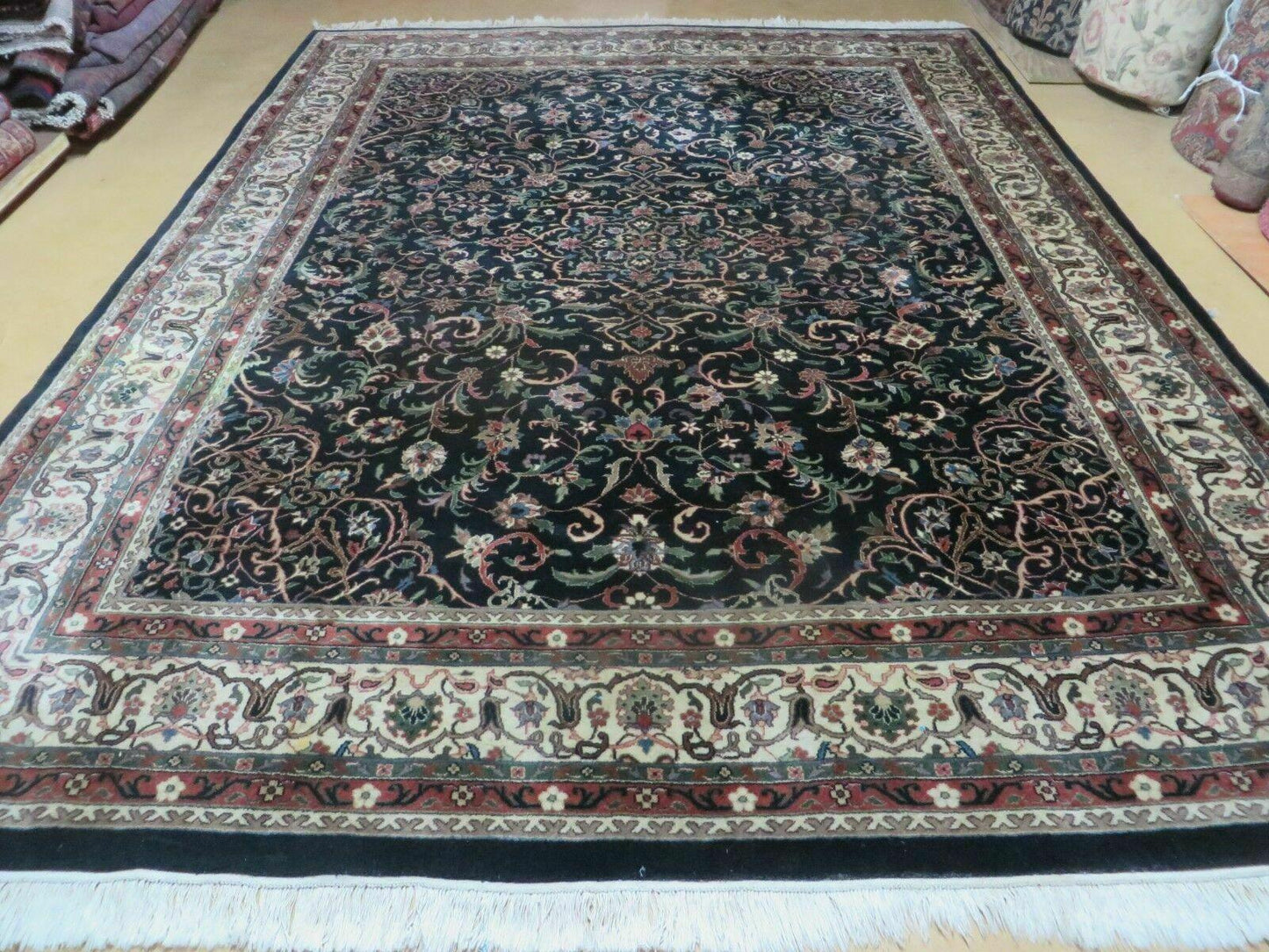 Indo Persian Rug 8x10, Wool Handmade Floral Carpet - Nuvé