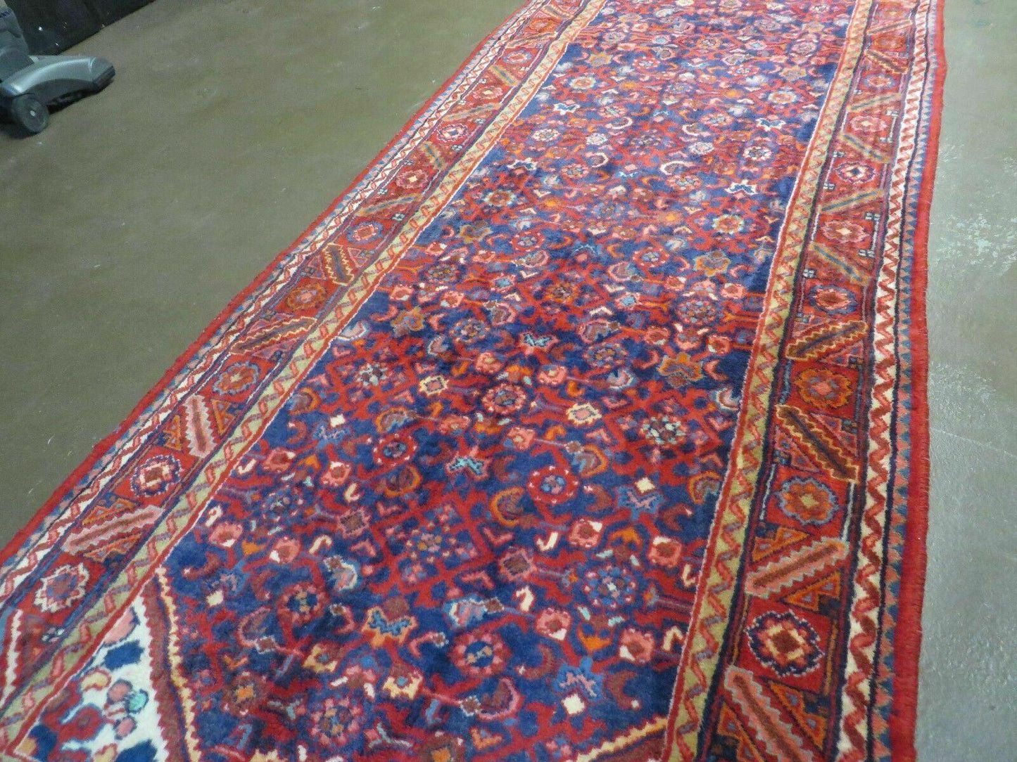 3' 6" X 10' 4" Antique Handmade India Floral Oriental Wool Runner Rug # 128 - Nuvé
