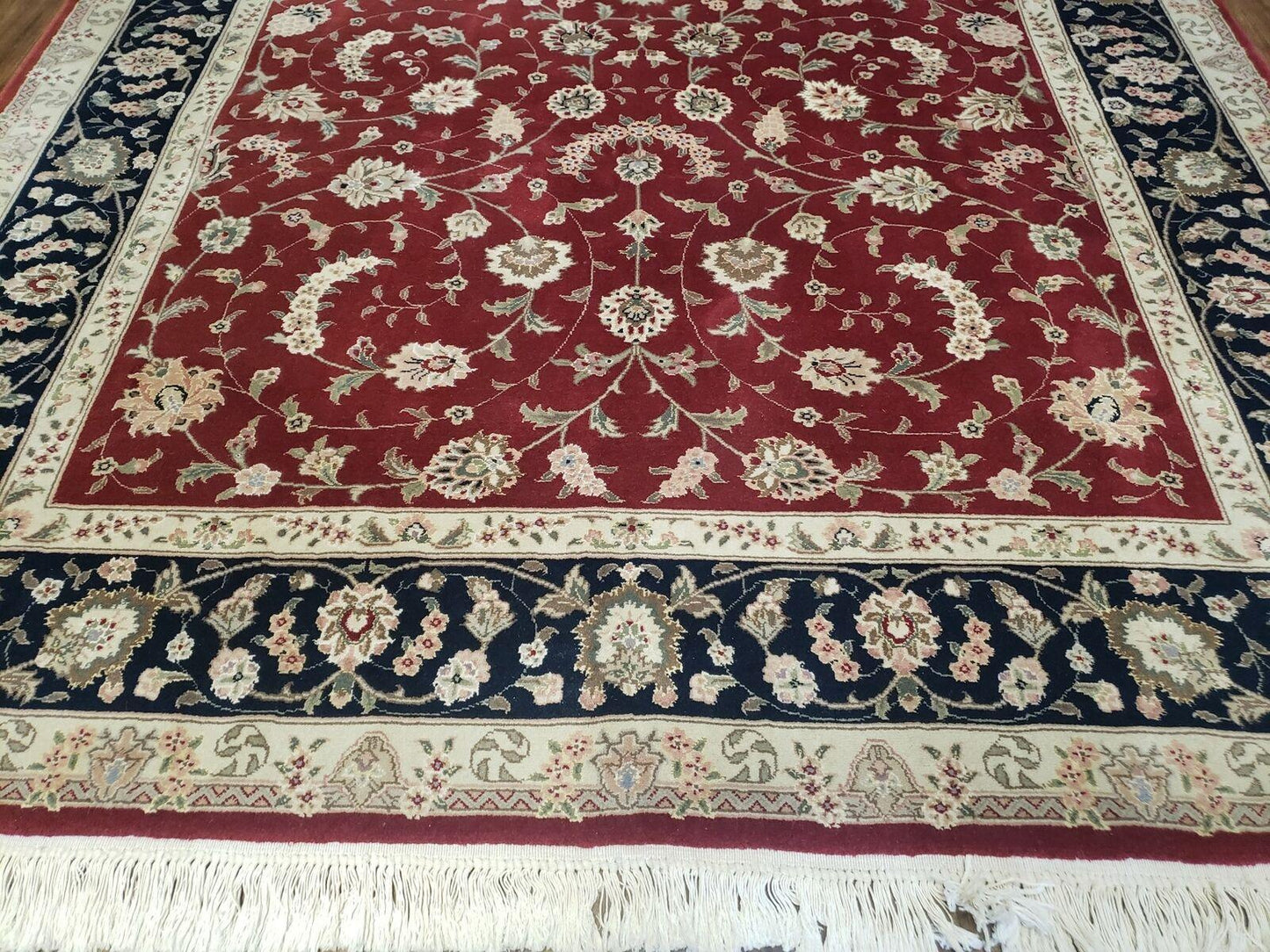 6' X 9' Vintage Fine Oriental Floral Handmade Wool Rug Vegetable Dyes Red Nice - Nuvé