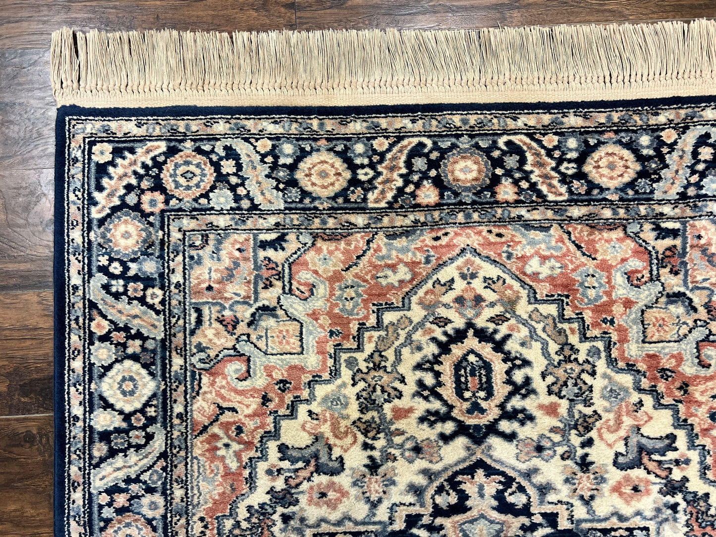 Karastan Blue Heriz Rug #748, Vintage Wool Karastan Carpet 4.3 x 6, Discontinued Original 700 Series Karastan Area Rug - Nuvé