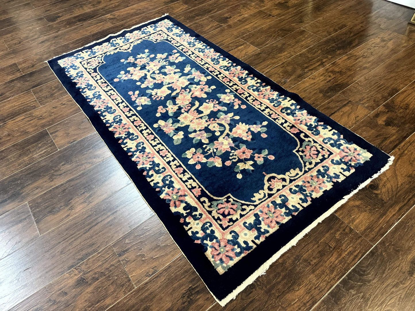 Chinese Rug 3x6, Peking Rug, Blue Chinese Wool Rug, Fete Rug - Nuvé