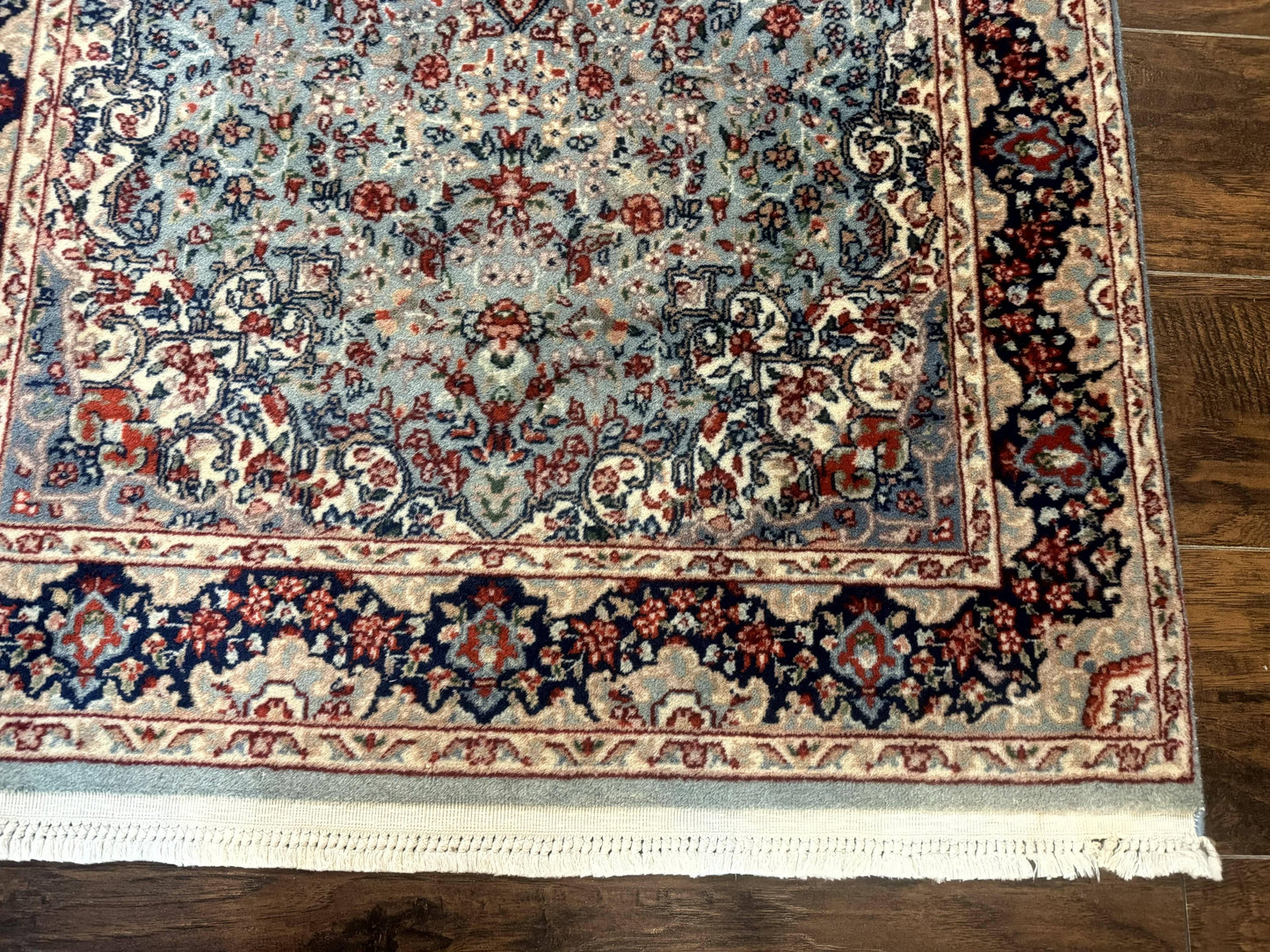 Indo Persian Kerman Rug 3x5, Light Blue, Floral Medallion - Nuvé