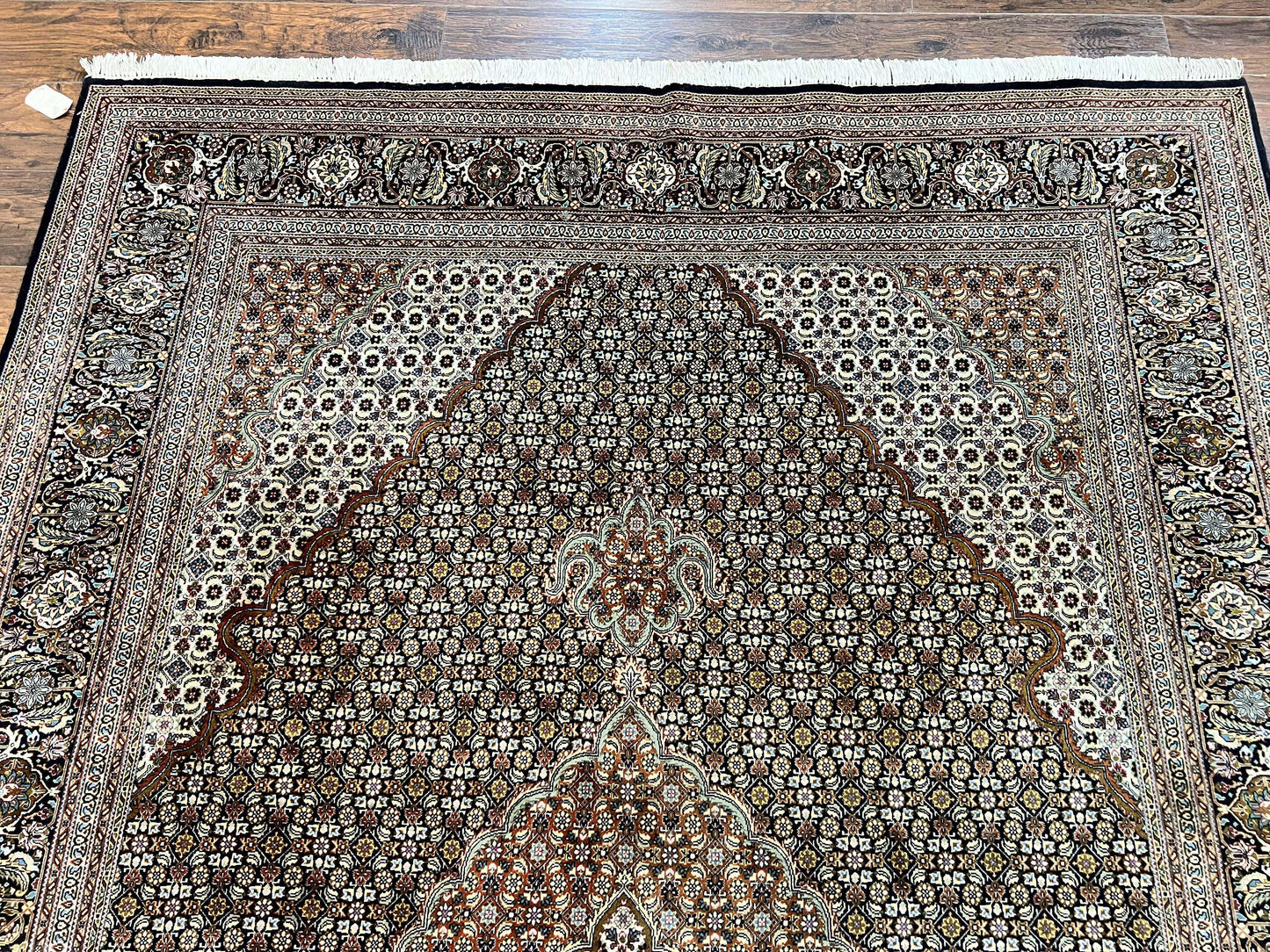 Wonderful Persian Tabriz Rug 7x10 ft, Very Fine 50 Raj 350 KPSI Oriental Carpet, Herati Mahi Pattern, Authentic Hand Knotted Handmade Wool Vintage - Nuvé