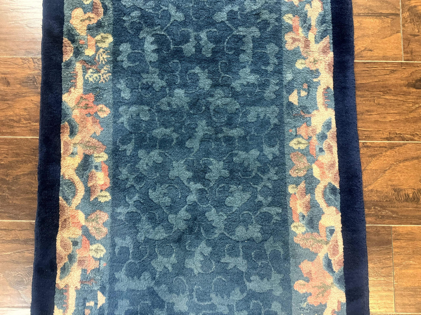 Blue Chinese Wool Rug 2.5 x 4, Peking Rug, Fete Rug, Semi Antique Chinese Carpet - Nuvé