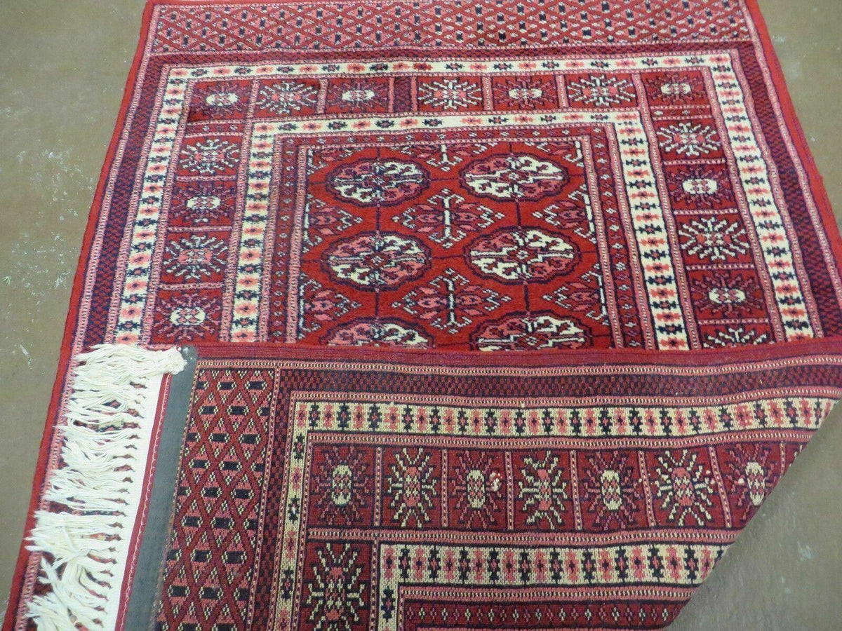 3' X 5' Vintage Fine Handmade Turkoman Bokhara Yamud Rug Carpet Nice