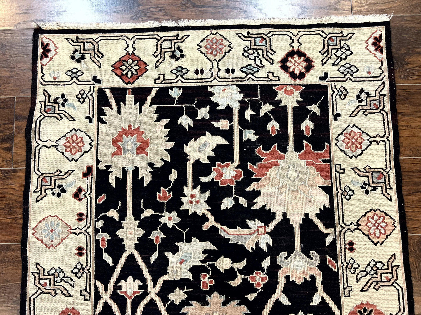 Turkish Flatweave Kilim Rug 3x5, Black, Handmade Vintage Wool Carpet - Nuvé