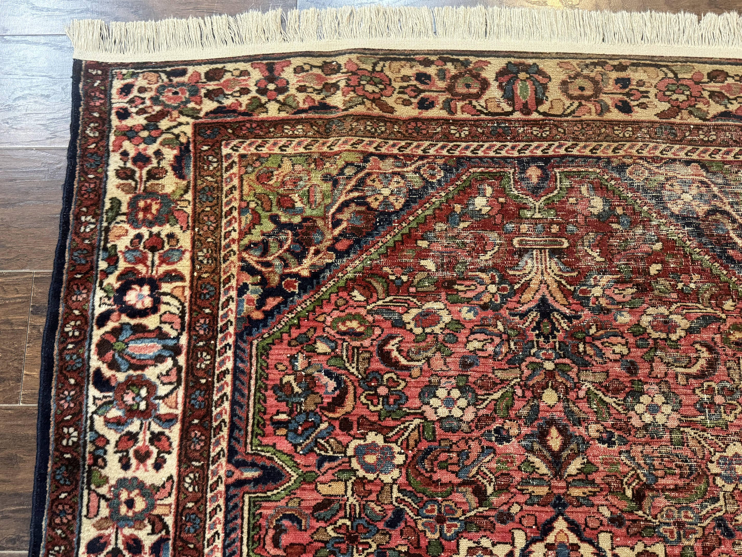 Antique Persian Malayer Rug 4'7" x 6'6" – 1920s Tribal Red Wool Carpet - Nuvé