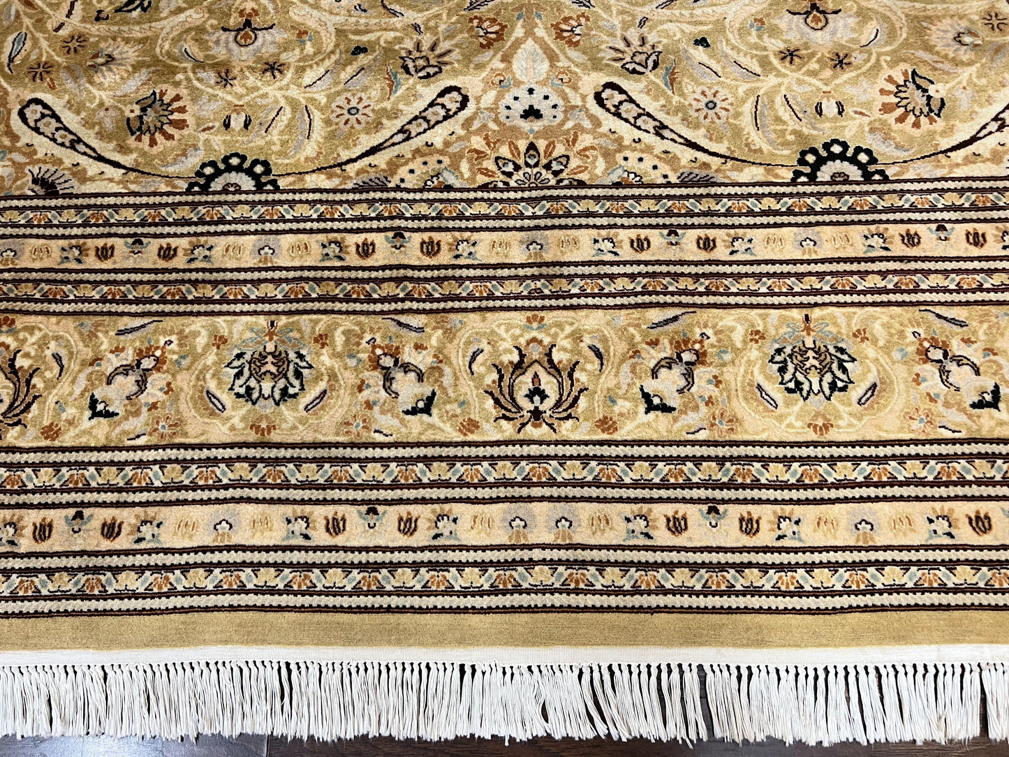 Pak Persian Rug 8x10, Wool Hand Knotted Vintage Carpet, Safavieh Rug, Gold Tan, 270 KPSI - Nuvé
