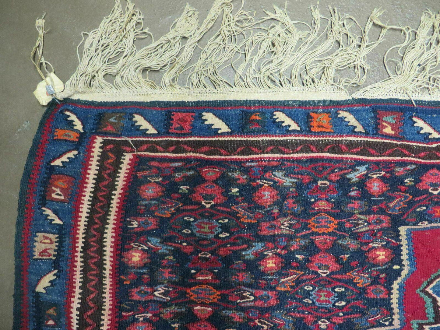 4' X 5' Antique Handmade Turkish Wool Kilim Flat weave Rug Blanket Tribal - Nuvé