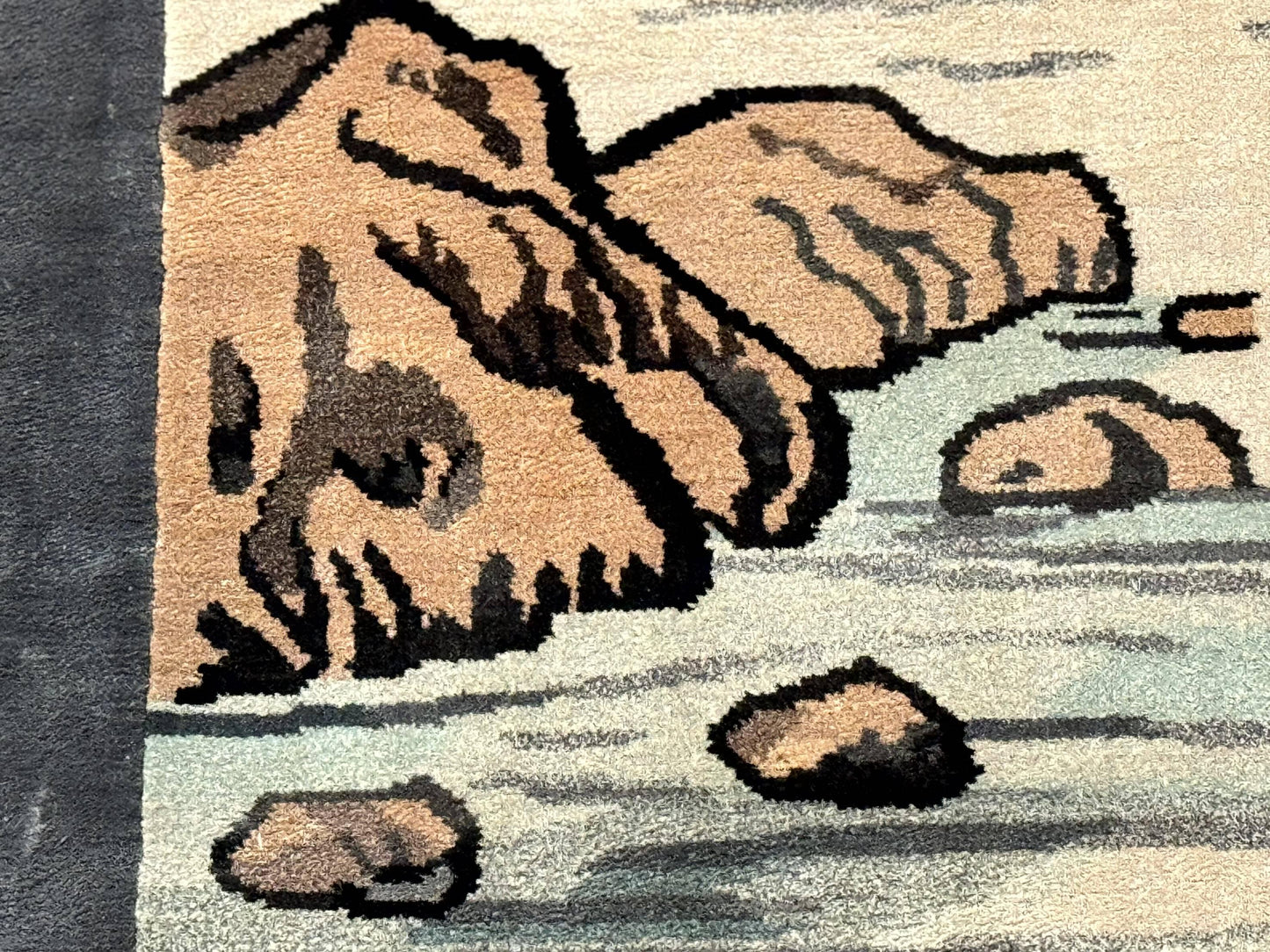Chinese Silk Wall Hanging 3x5, Handmade, River and Boat Scene, Rug Tapestry - Nuvé
