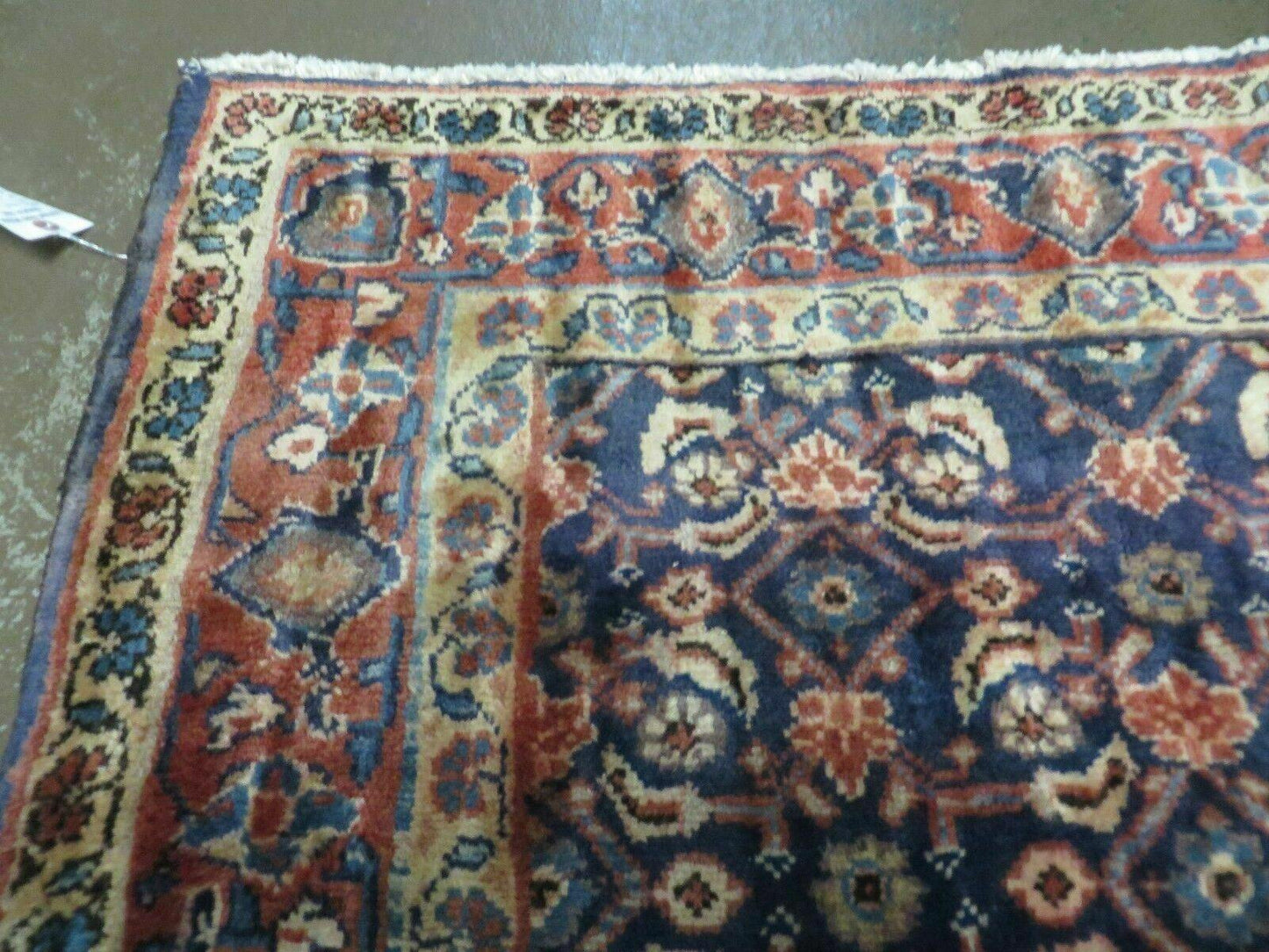 3'7" X 10' Antique Handmade India Floral Oriental Wool Runner Rug Organic Blue - Nuvé