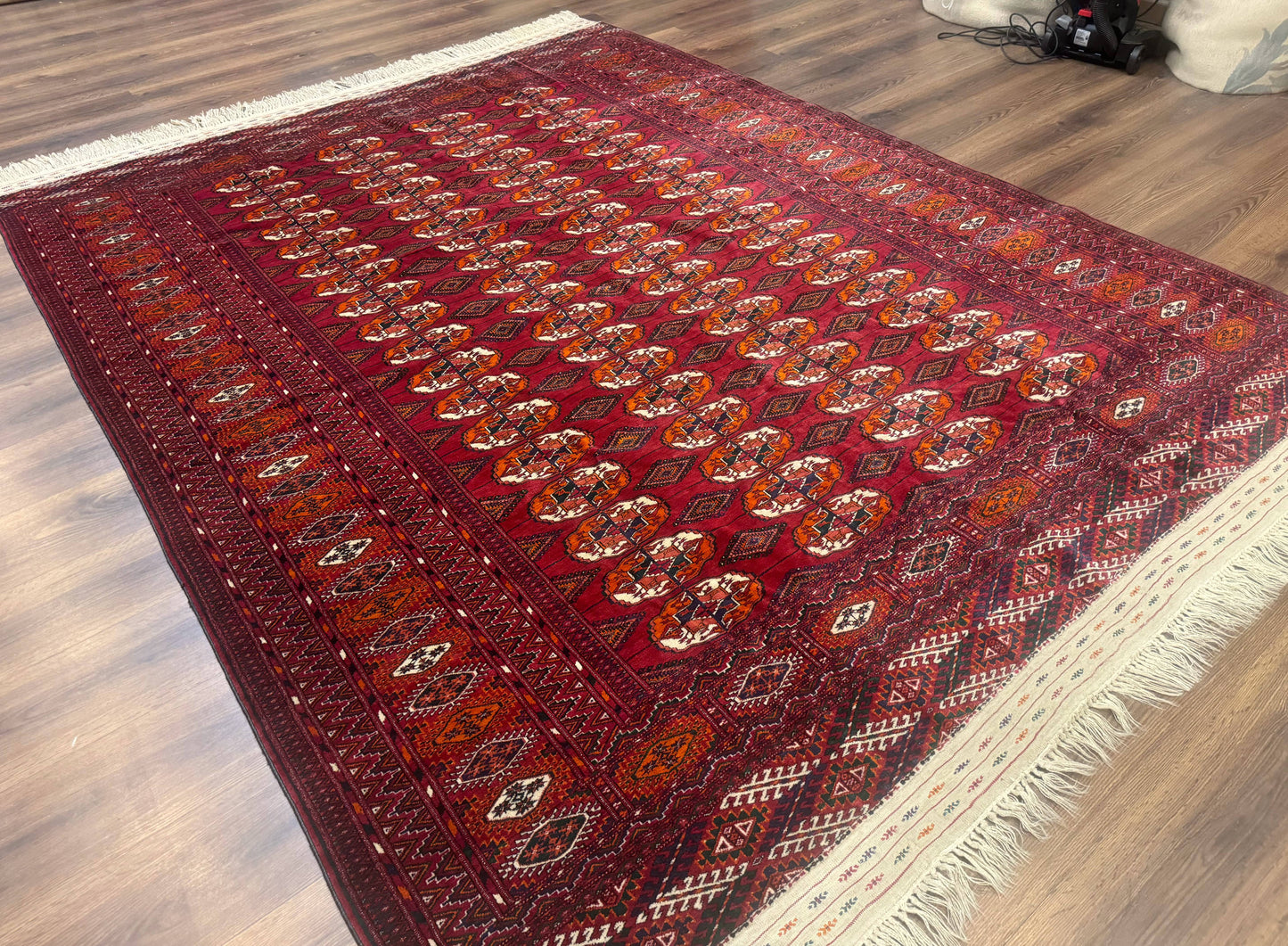 Persian Turkoman Rug 7x9, Red Tribal Carpet - Nuvé