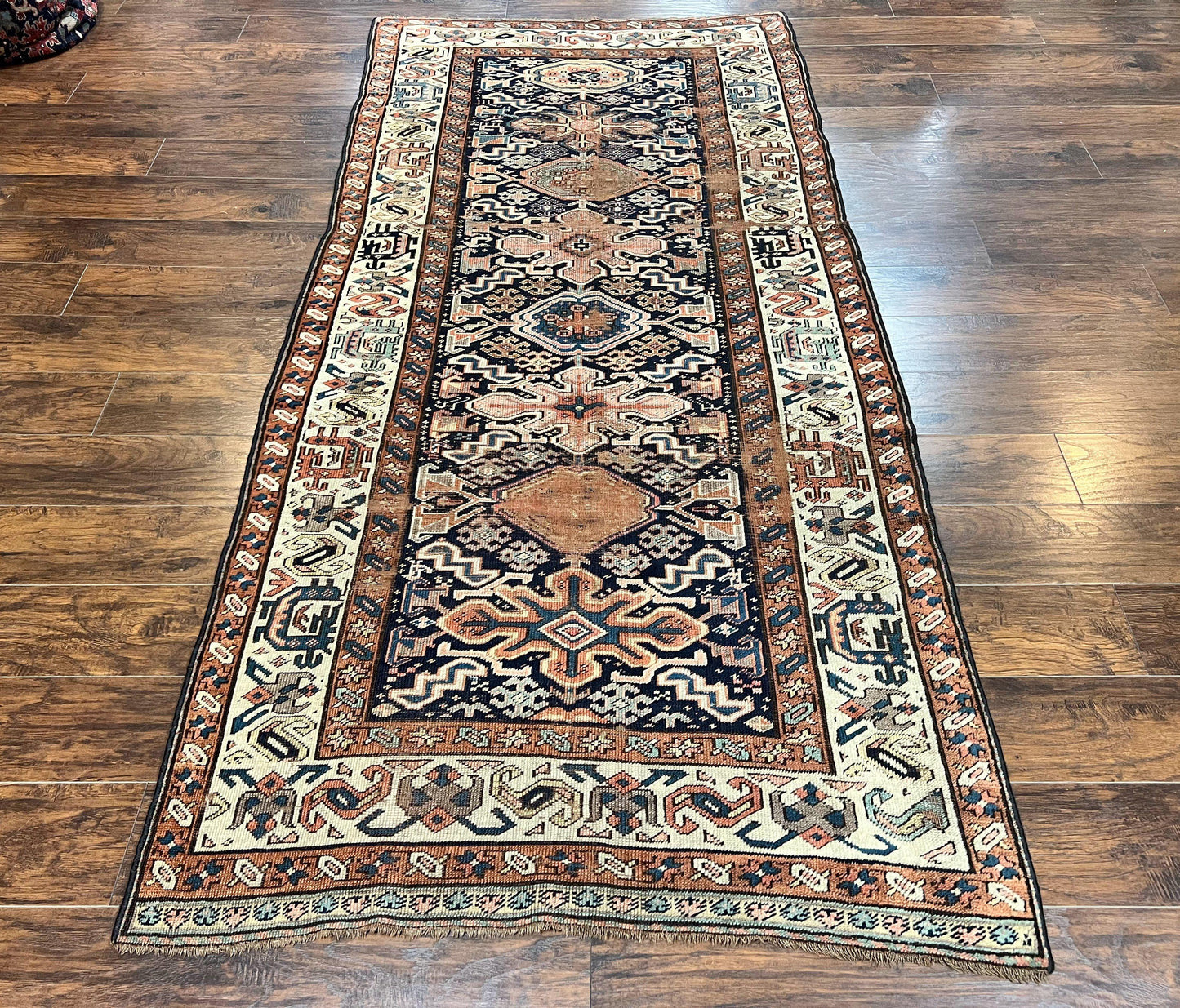 Antique Persian Tribal Runner Rug 4.6 x 9.8, Kurdish Runner, Rug for Hallway or Kitchen, 1920s Carpet, Wool Handmade Rug - Nuvé