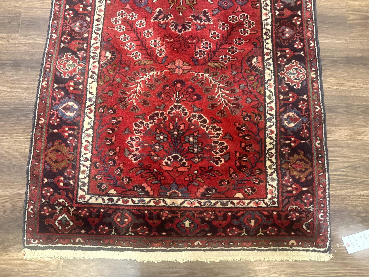 Red Persian Rug 2.6 x 6.8, Floral, Antique Per'sian Carpet, Persian Malayer Rug, Hamadan Rug - Nuvé