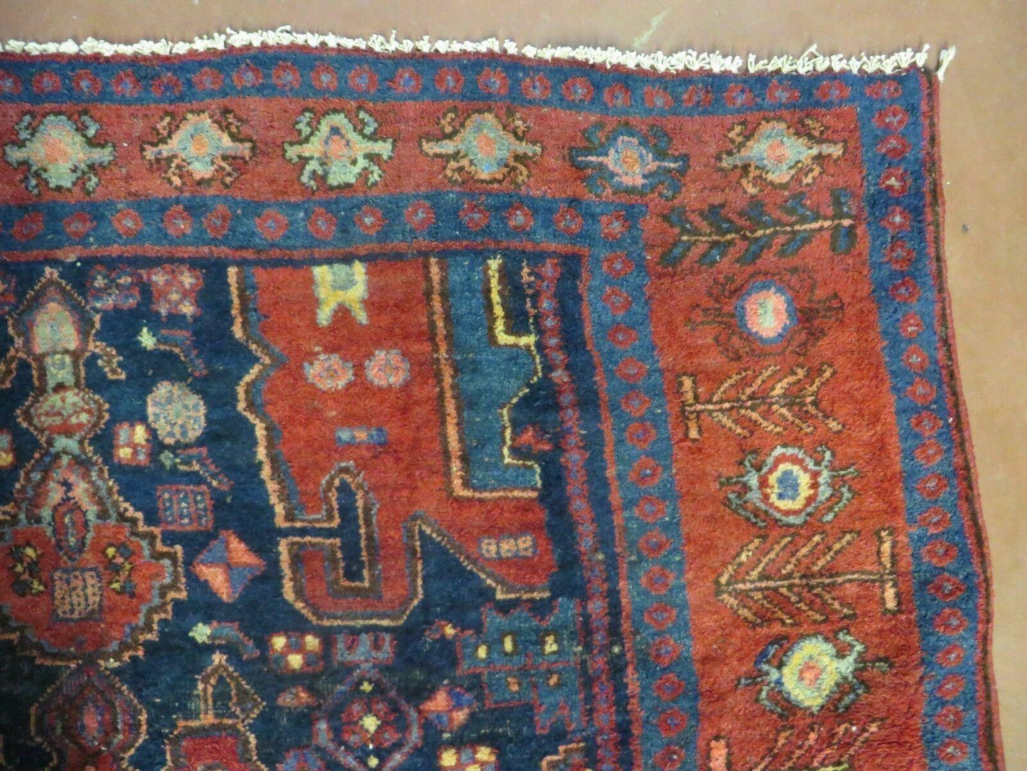 4' X 10' Antique Handmade Turkish Floral Tribal Oriental Wool Rug #627 - Nuvé