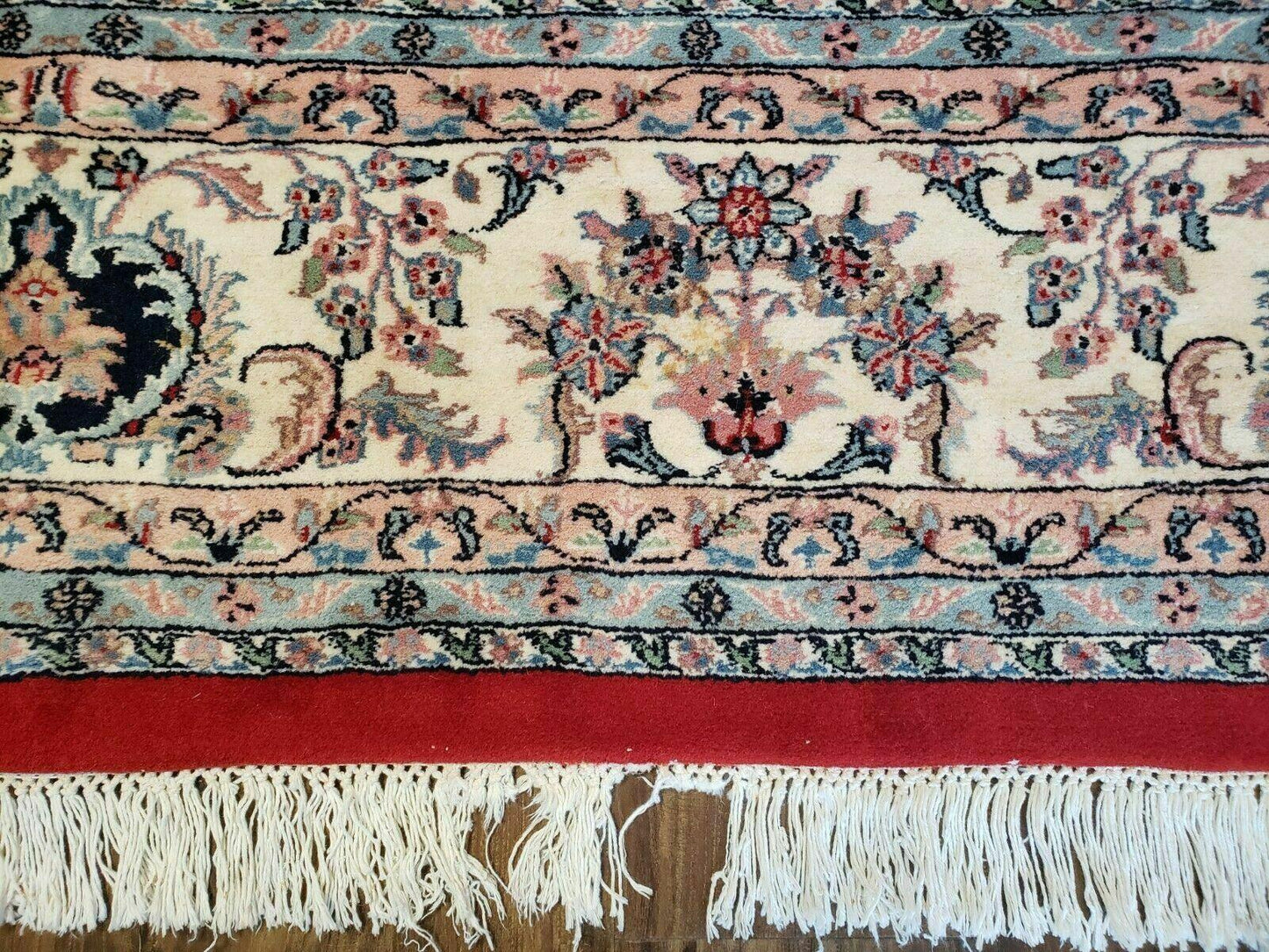 9' X 12' Vintage Handmade India Medallion Wool Rug Vegetable Dyes Nice Red - Nuvé