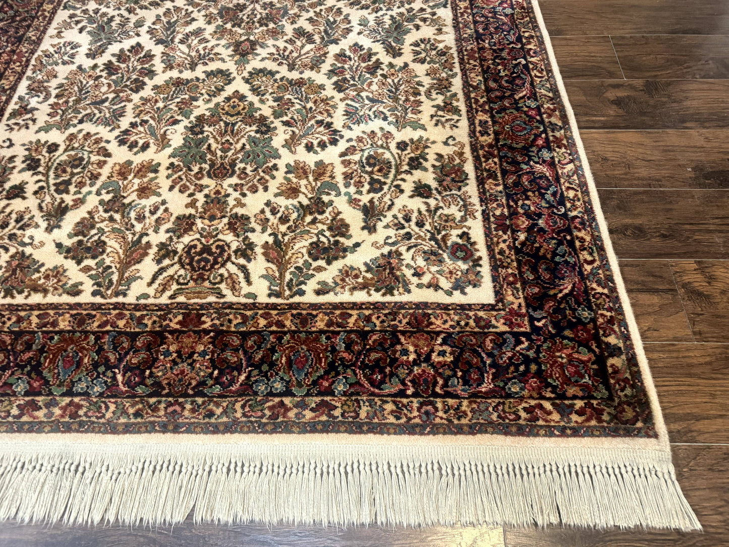 Karastan Rug 5.9 x 9, Ivory Sarouk #760, Wool Pile, Original 700 Series, Vintage - Nuvé