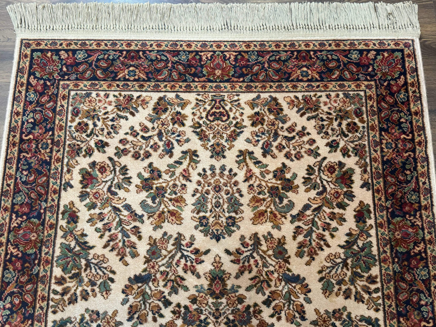 4x6 Karastan Rug Ivory Sarouk #760, Wool Vintage Original 700 Series - Nuvé