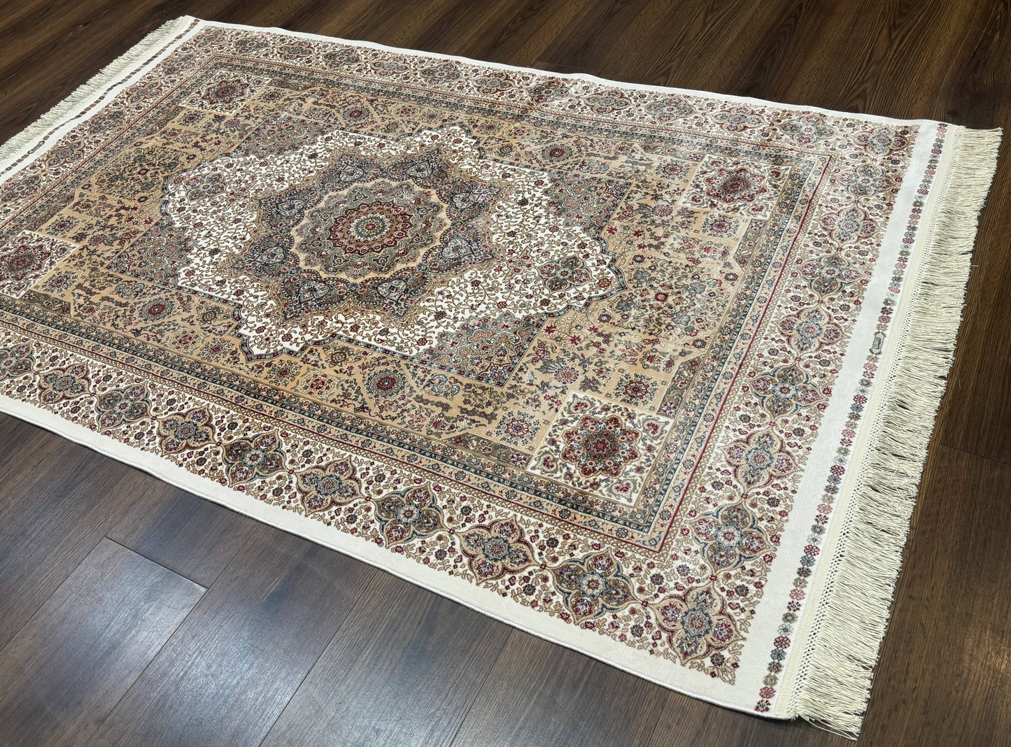 Turkish Memluk Silk Rug 4x6, Hereke Carpet, Bamboo Silk, New - Nuvé
