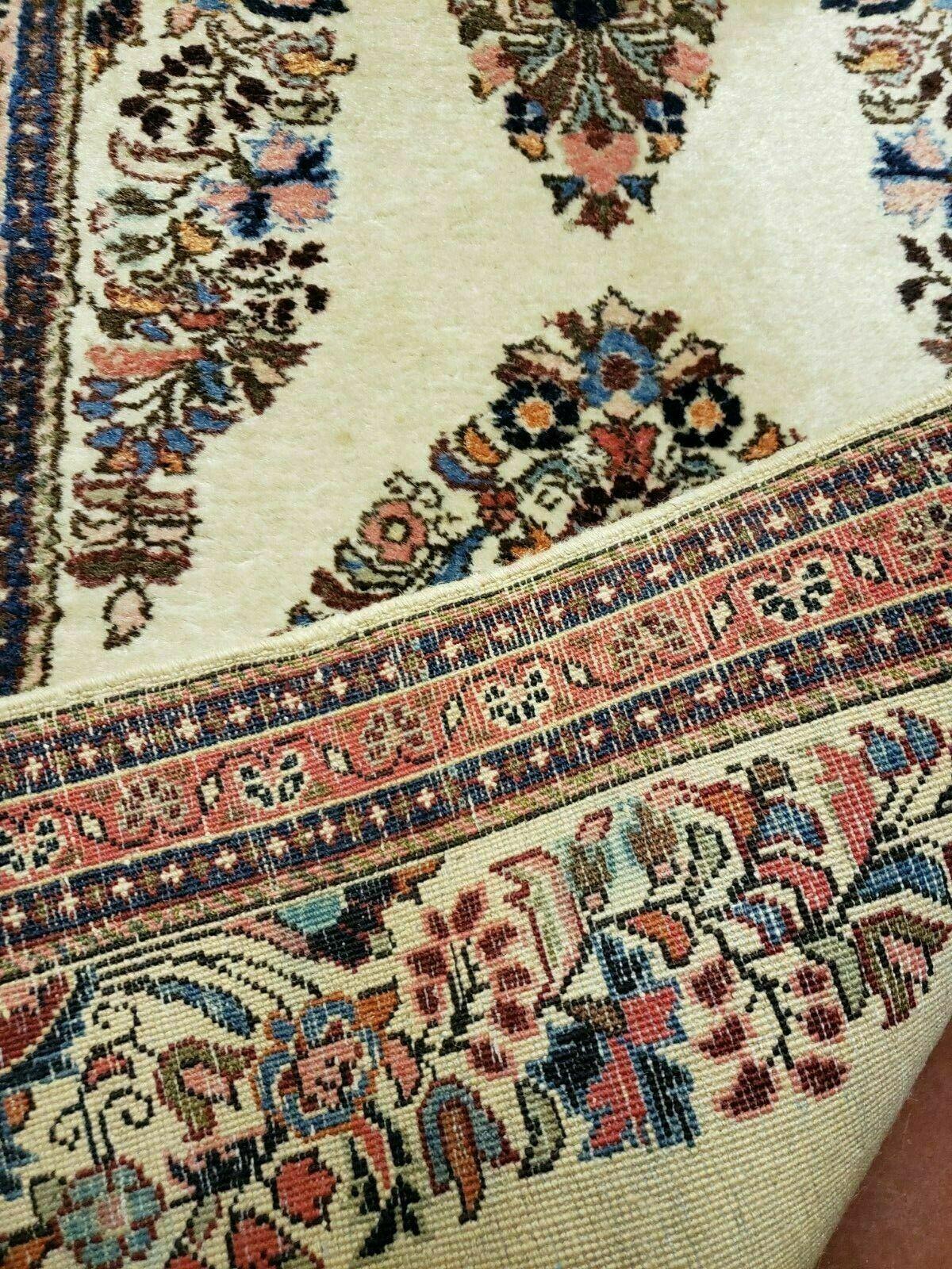 2' 7" X 4' Vintage Handmade Indian Medallion Wool Floral Beige Rug - Nuvé