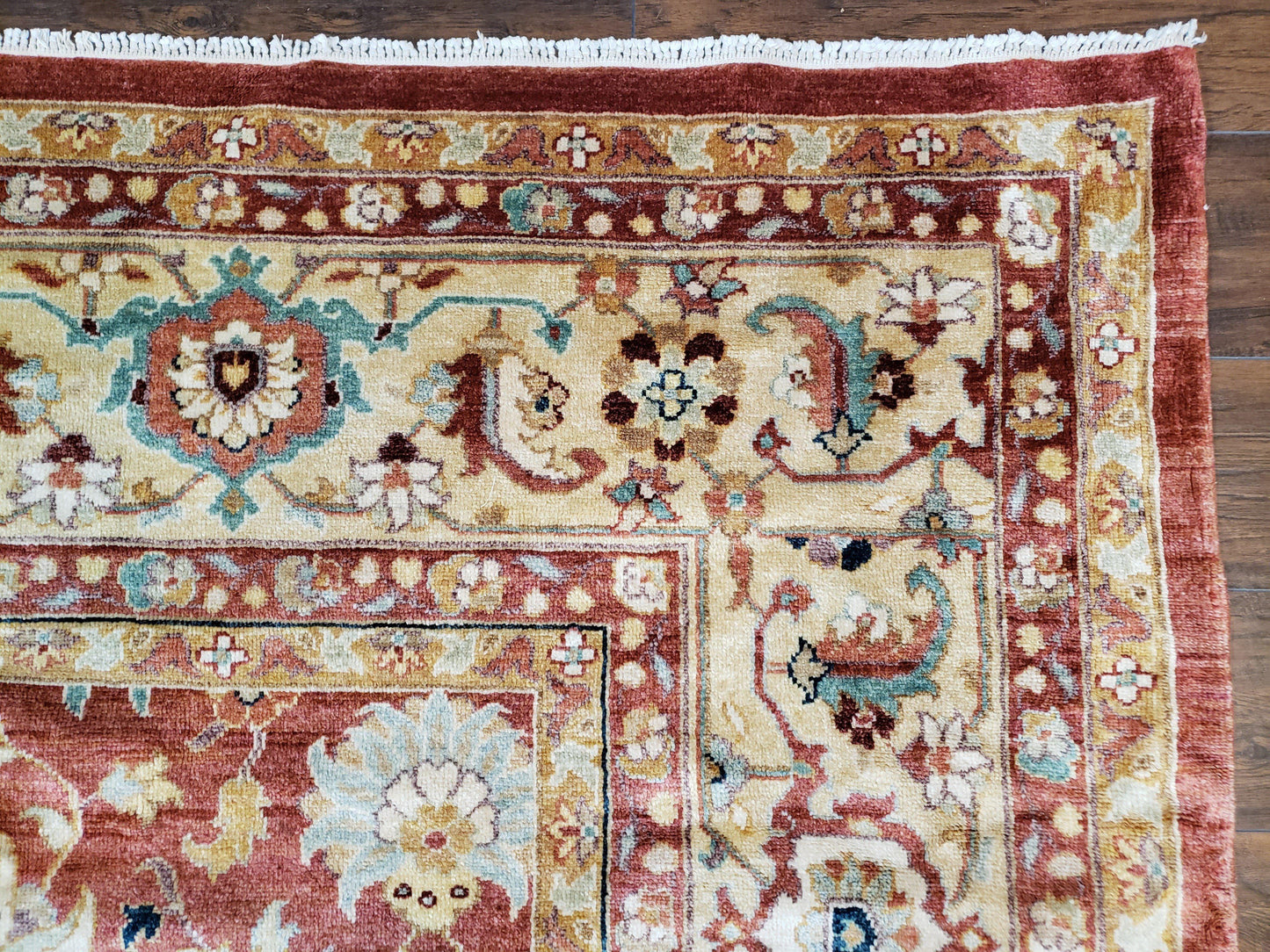 Safavieh Room Sized Rug 10x14, Wool Hand-Knotted Auburn Red & Light Gold Egyptian Mahal Oriental Carpet, 10 x 14 Large Living Room Rug - Nuvé