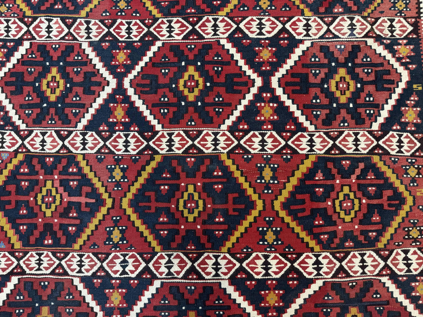 Caucasian Kilim Rug 5x7, Vintage Russian Flatweave Kilim Carpet, Tribal Bohemian Kilim Rug - Nuvé