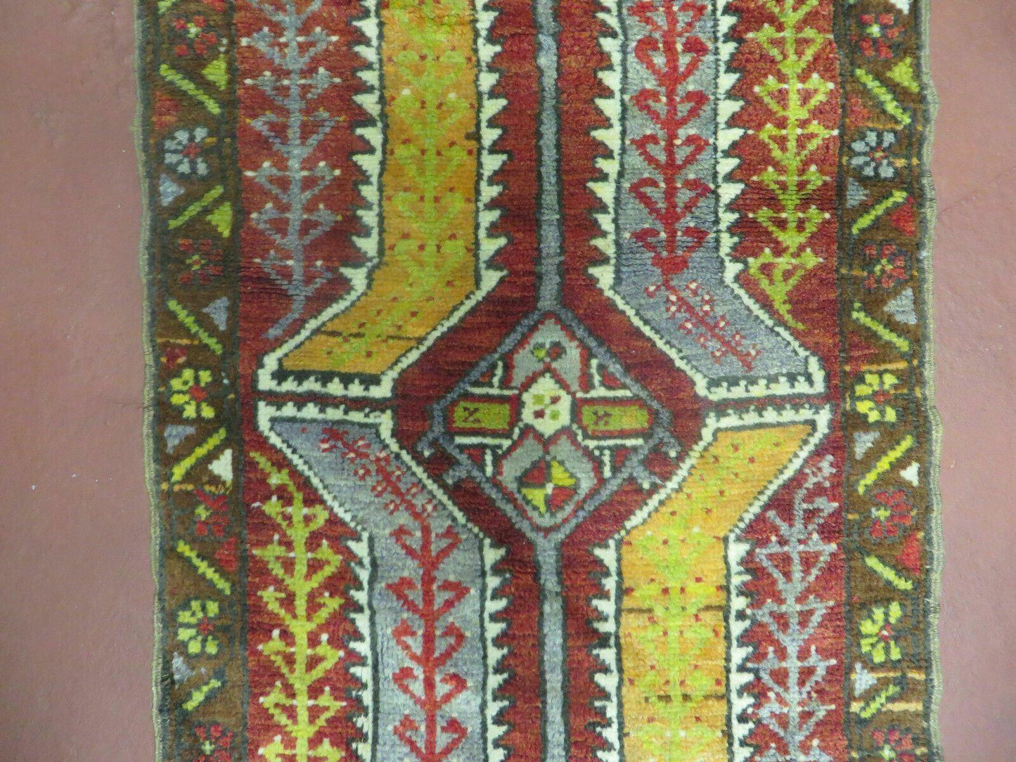 Small Turkish Yastik Rug 1.9 x 2.10, Antique Handmade Oushak Carpet - Nuvé