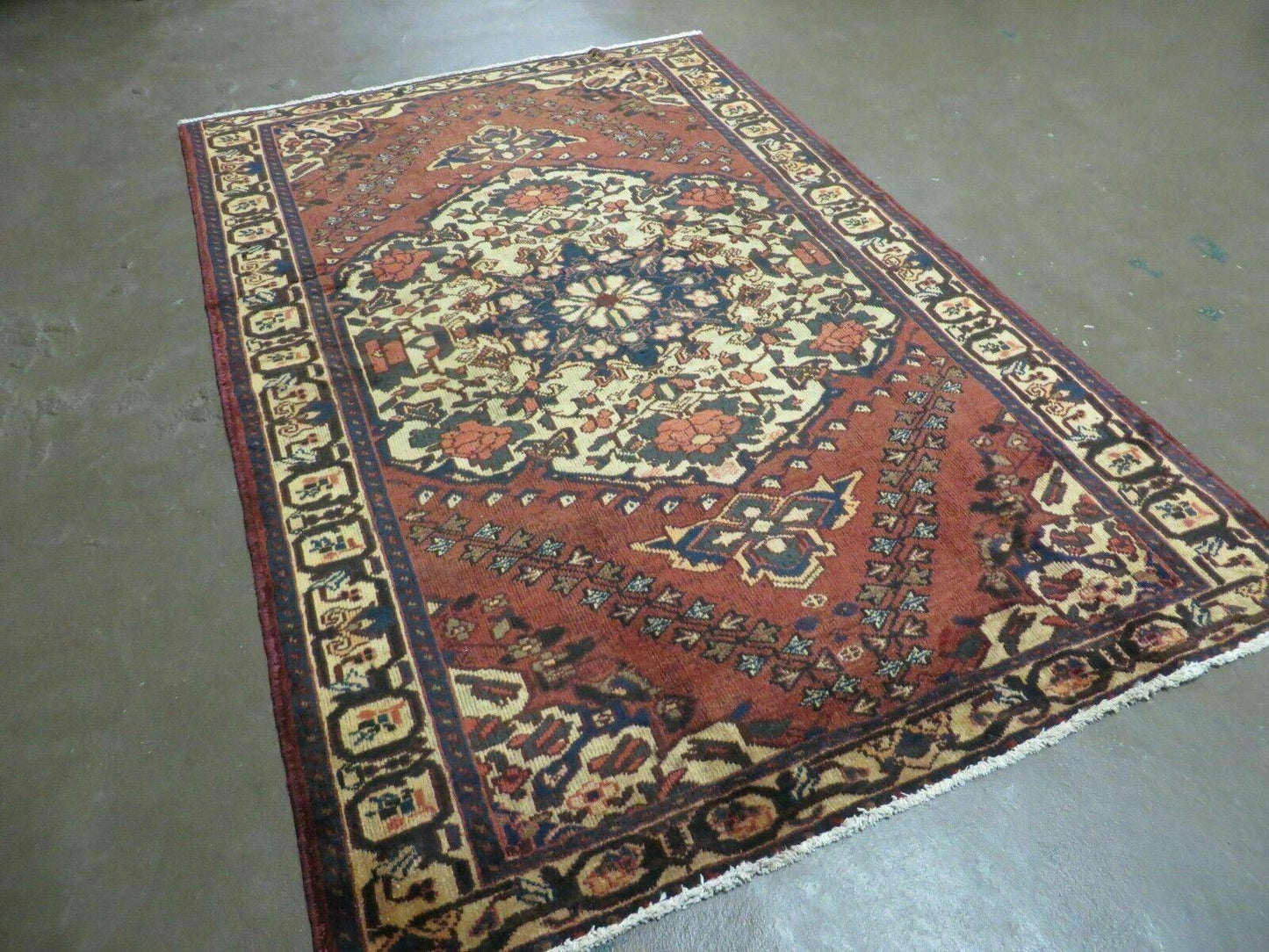 4' X 7' Antique 1920 Handmade Turkish Medallion Wool Rug Veg Dye Nice - Nuvé
