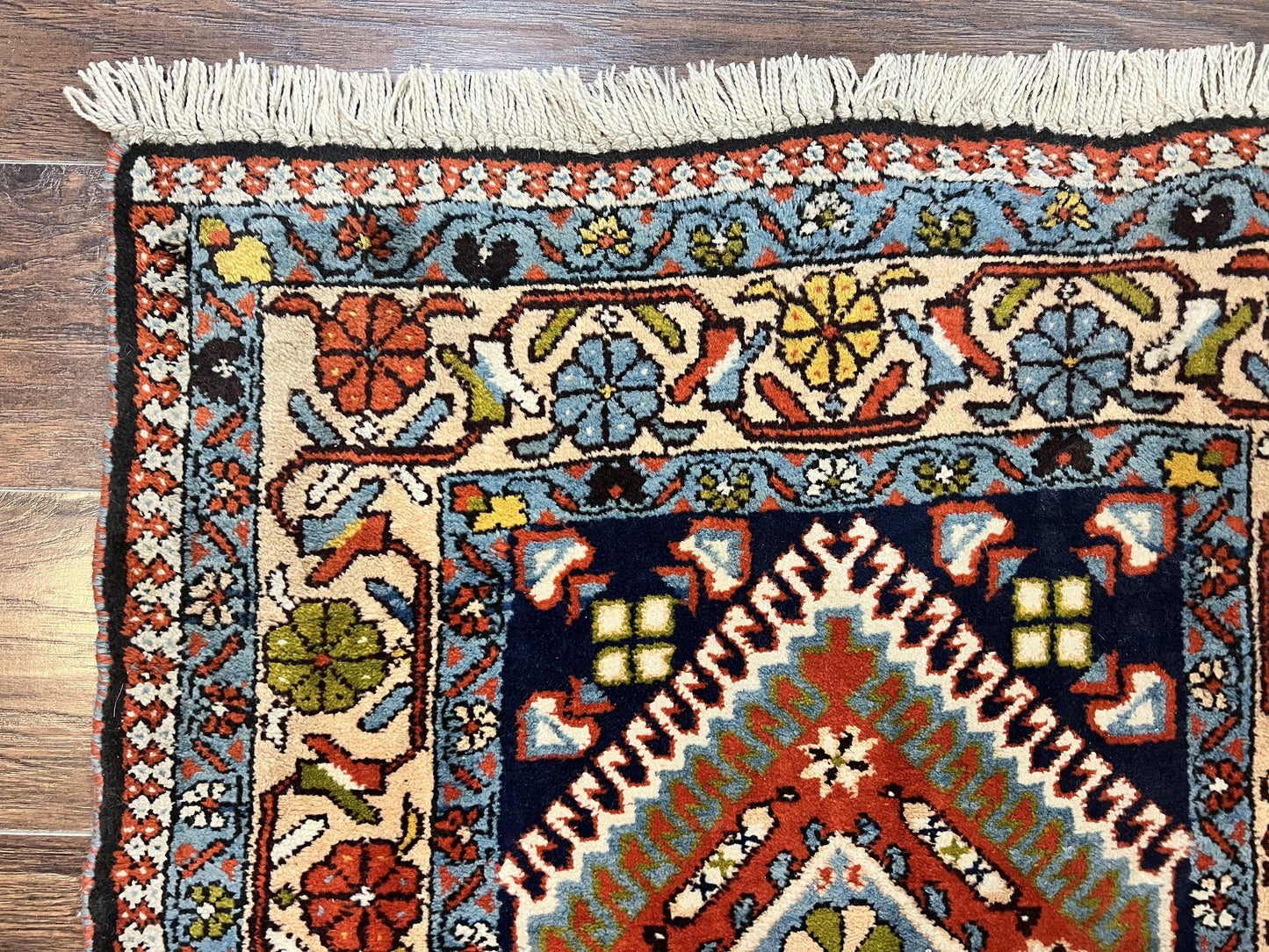 Persian Tribal Runner Rug 2.9 x 14, Colorful Rare Antique Persian Shiraz Yalameh Geometric Carpet for Hallway, 14ft Runner, Handmade, Wool, Red - Nuvé