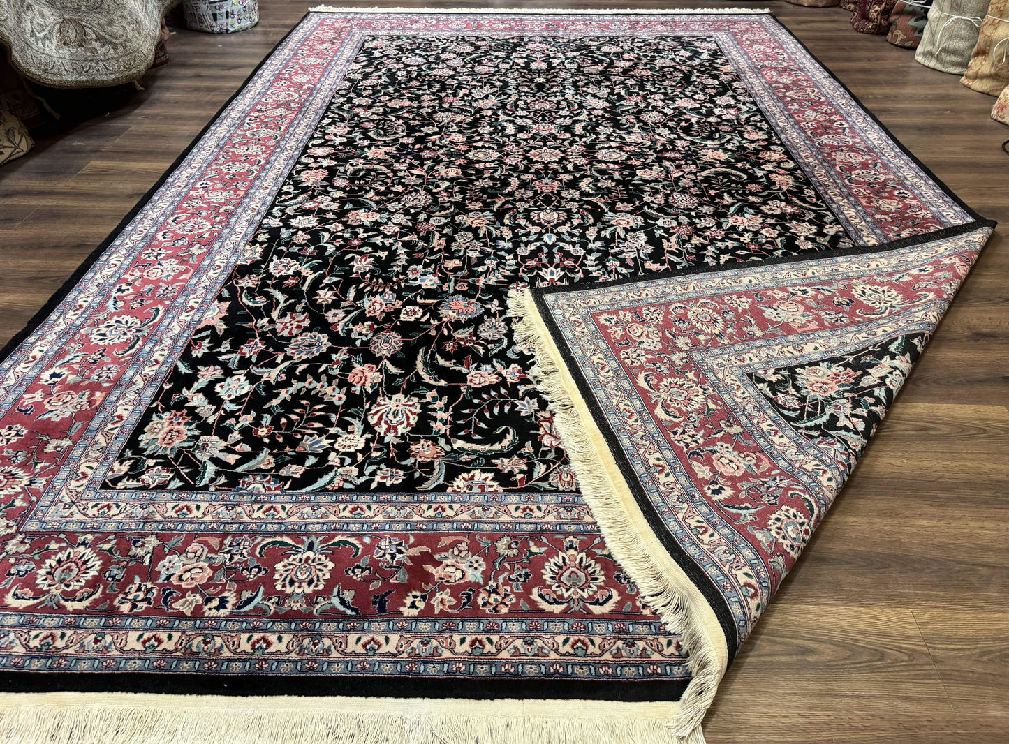 Large Sino Persian Rug 10x15, Floral Allover, Hand Knotted Wool Carpet, Fine - Nuvé