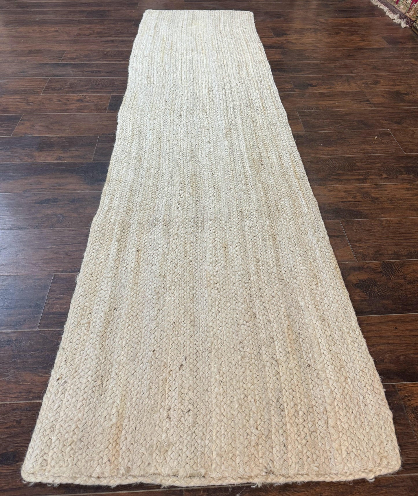 Modern Jute Runner Rug 2.7 x 10, Rug for Hallway or Kitchen, Farmhouse Rug - Nuvé