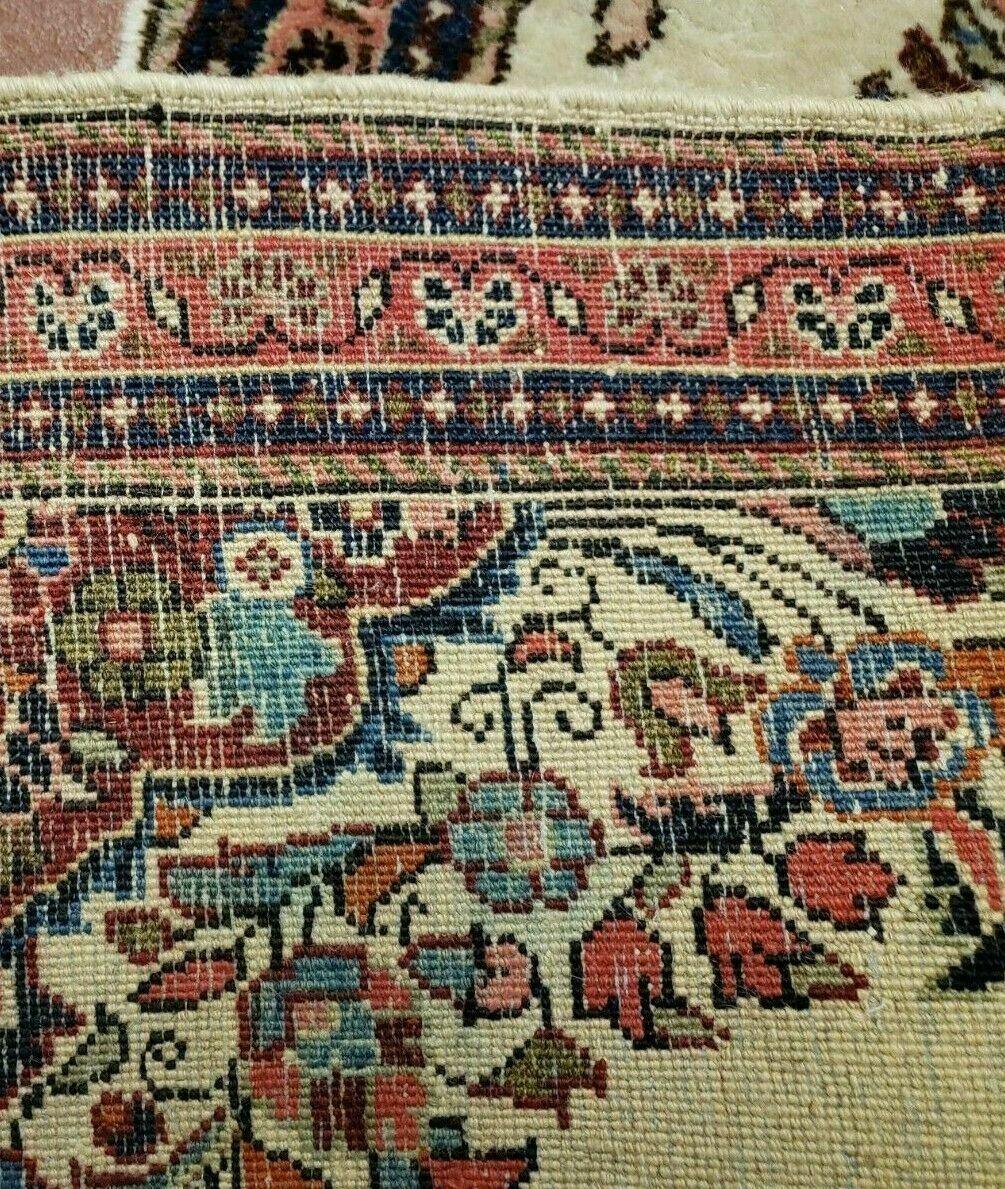 2' 7" X 4' Vintage Handmade Indian Medallion Wool Floral Beige Rug - Nuvé