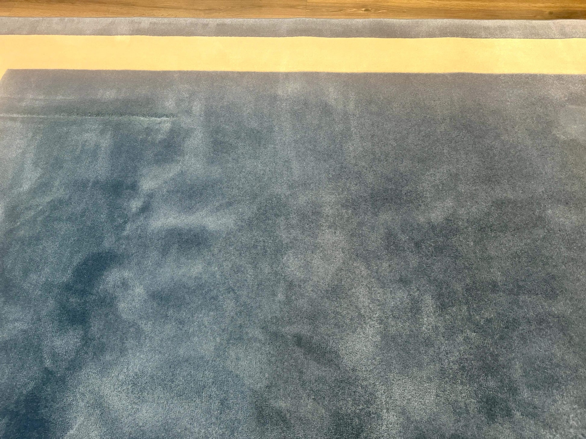 Blue and Cream Square Rug 10x10 ft, Large Square Carpet - Nuvé