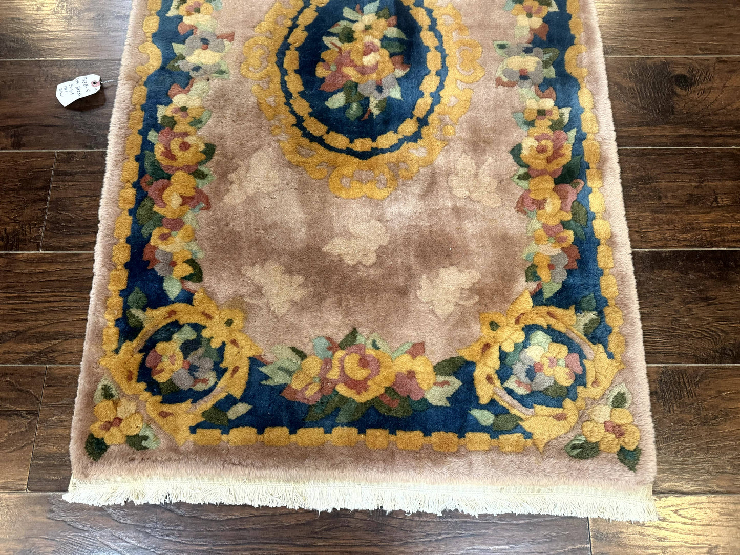 Chinese Wool Rug 3x5, Vintage 90 Line Carpet, Small Art Deco Rug - Nuvé