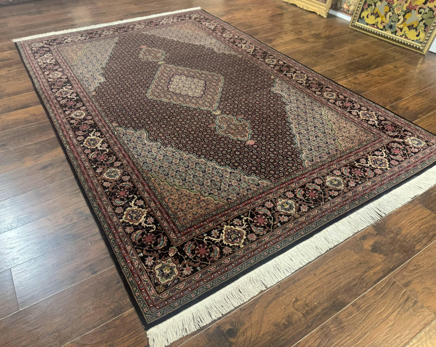 Sino Persian Rug 6x9, Herati Very Fine 400 KPSI, Black - Nuvé